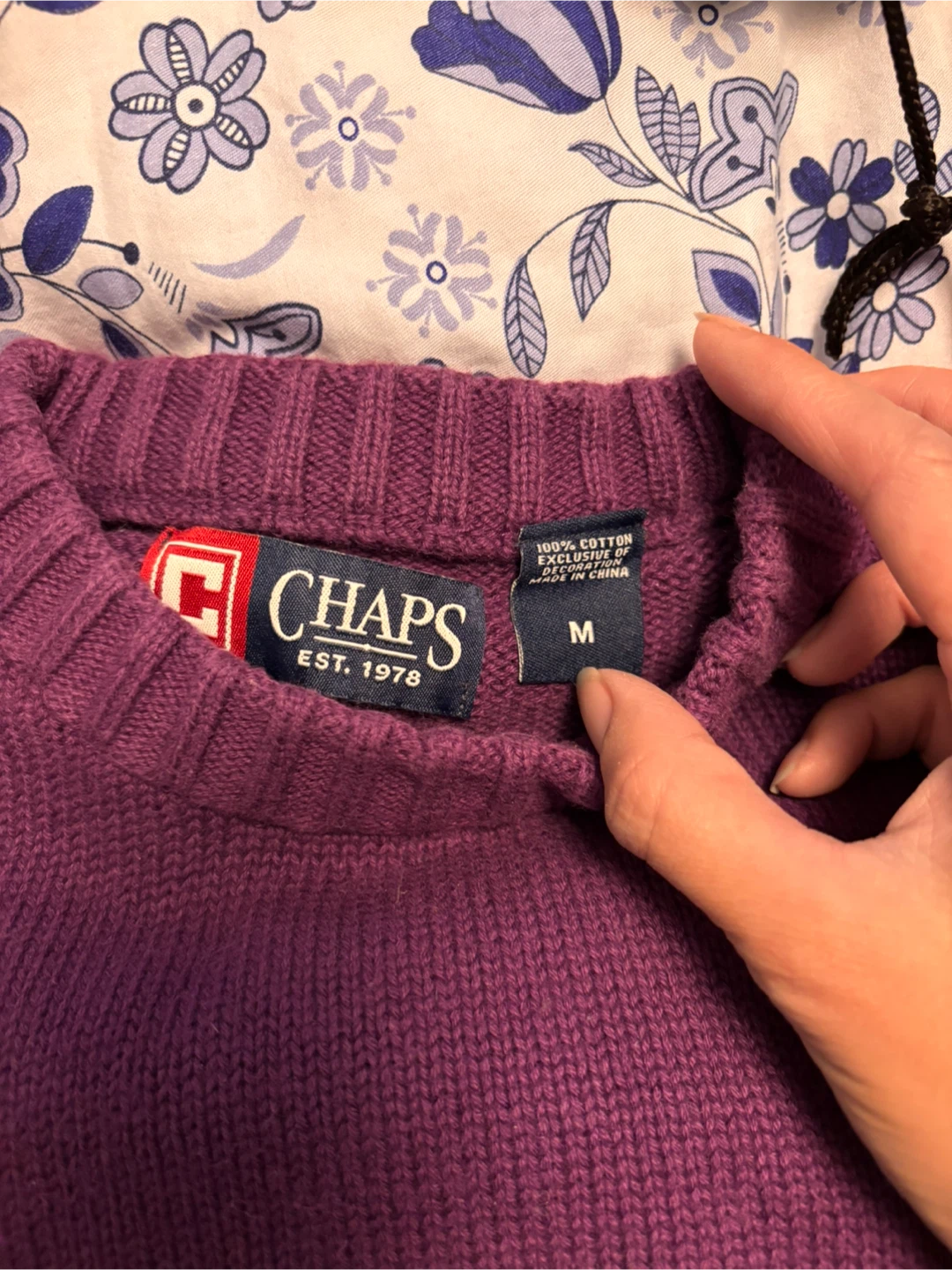 Chaps Purple Sweater - Size M - photo 2