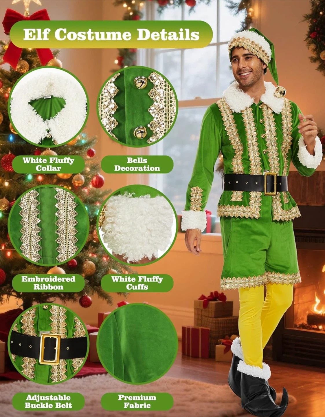 Christmas Elf Costume Set - 6 Pieces - photo 3