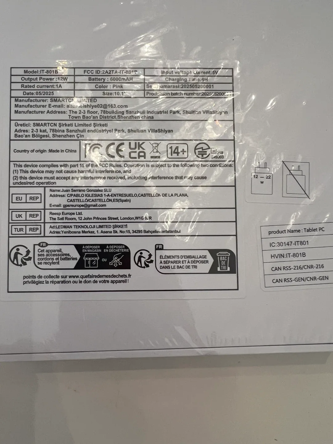 New Smartcn Limited IT-801B Tablet 64GB Pink image indicator(4)