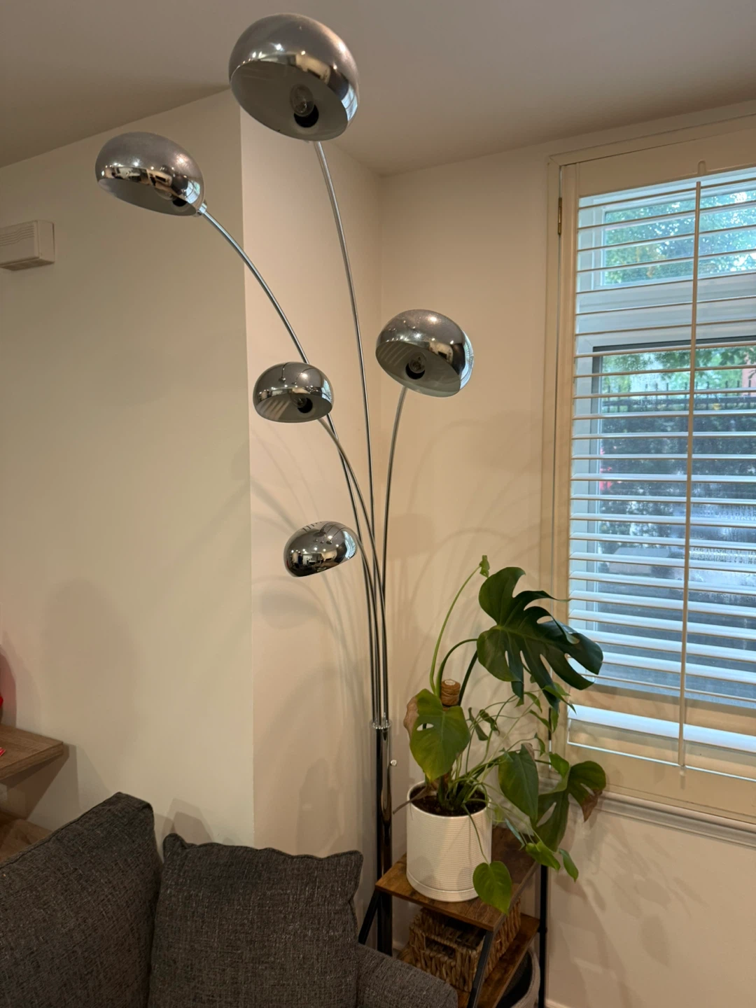 EQ3 Chrome Arc Floor Lamp