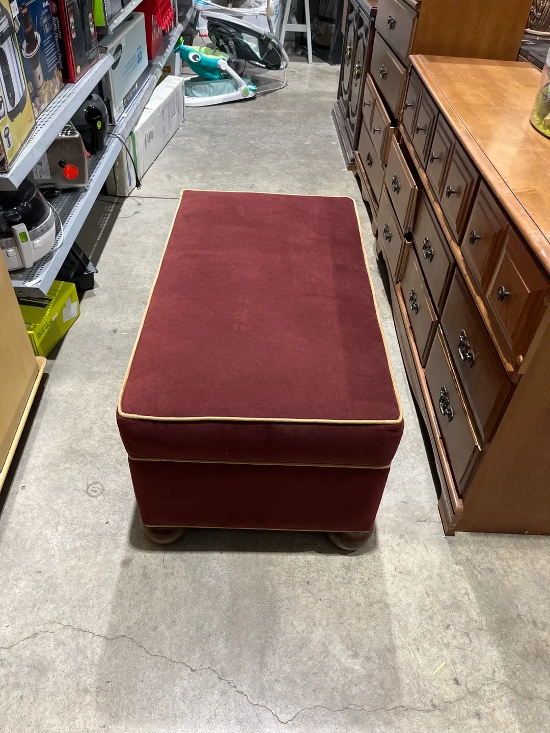 Burgundy Ottoman thumbnail
