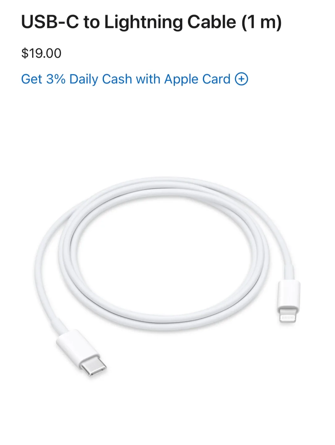 Apple USB-C to Lightning Cable (1 m) thumbnail