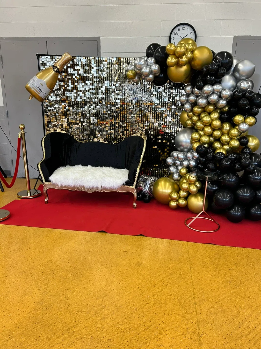 Black Velvet & Gold Accent Sofa image indicator(3)