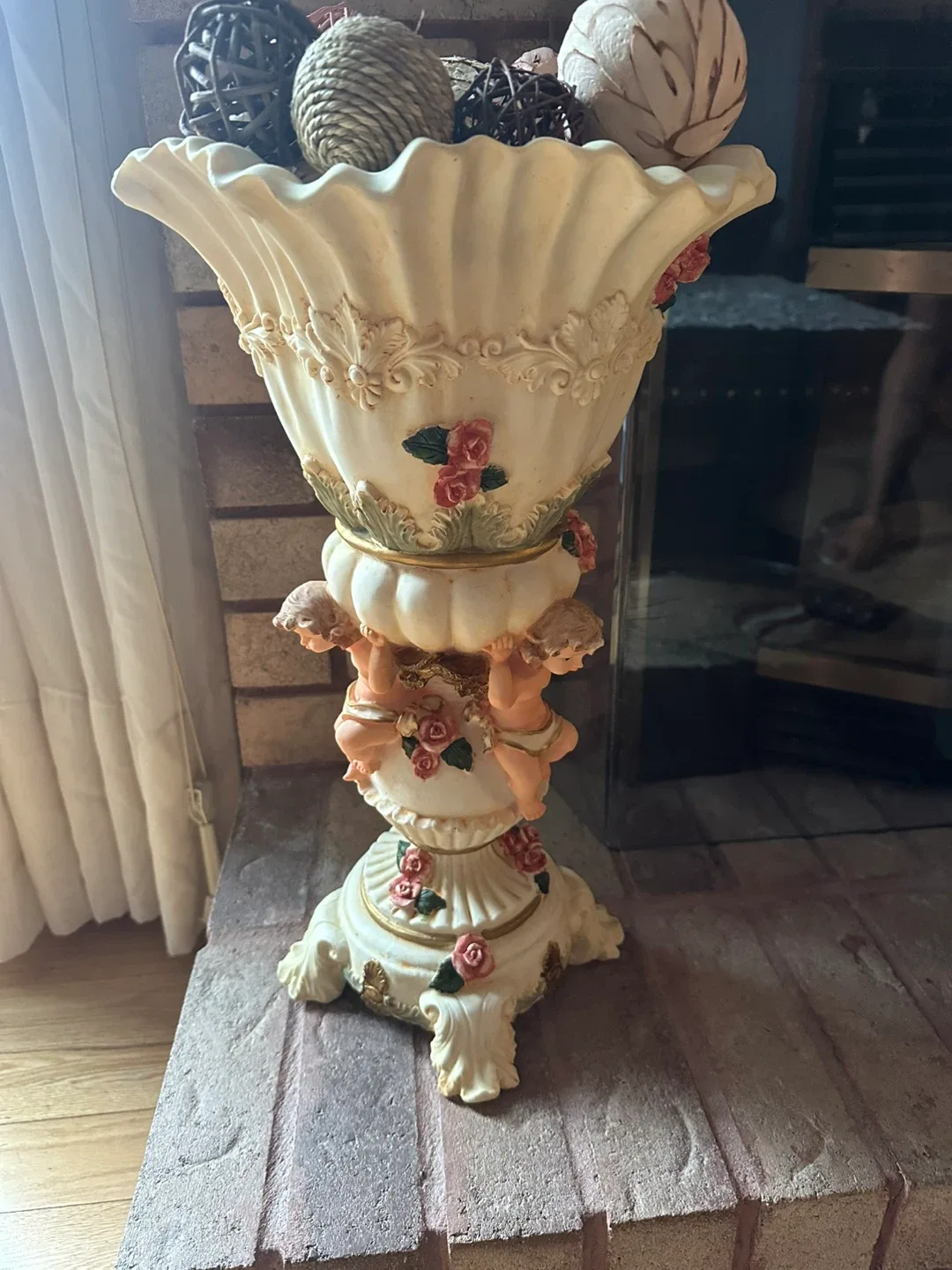 Vintage Angel Vase with Rose Details thumbnail