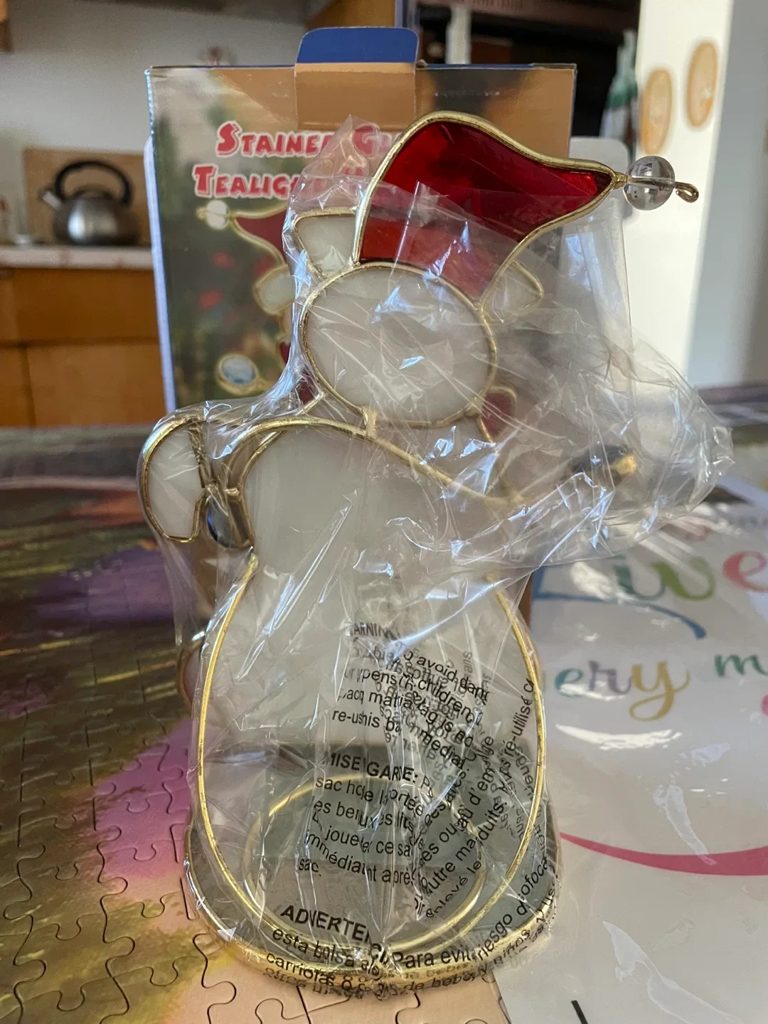 Stained Glass Tealight Snowman image indicator(2)