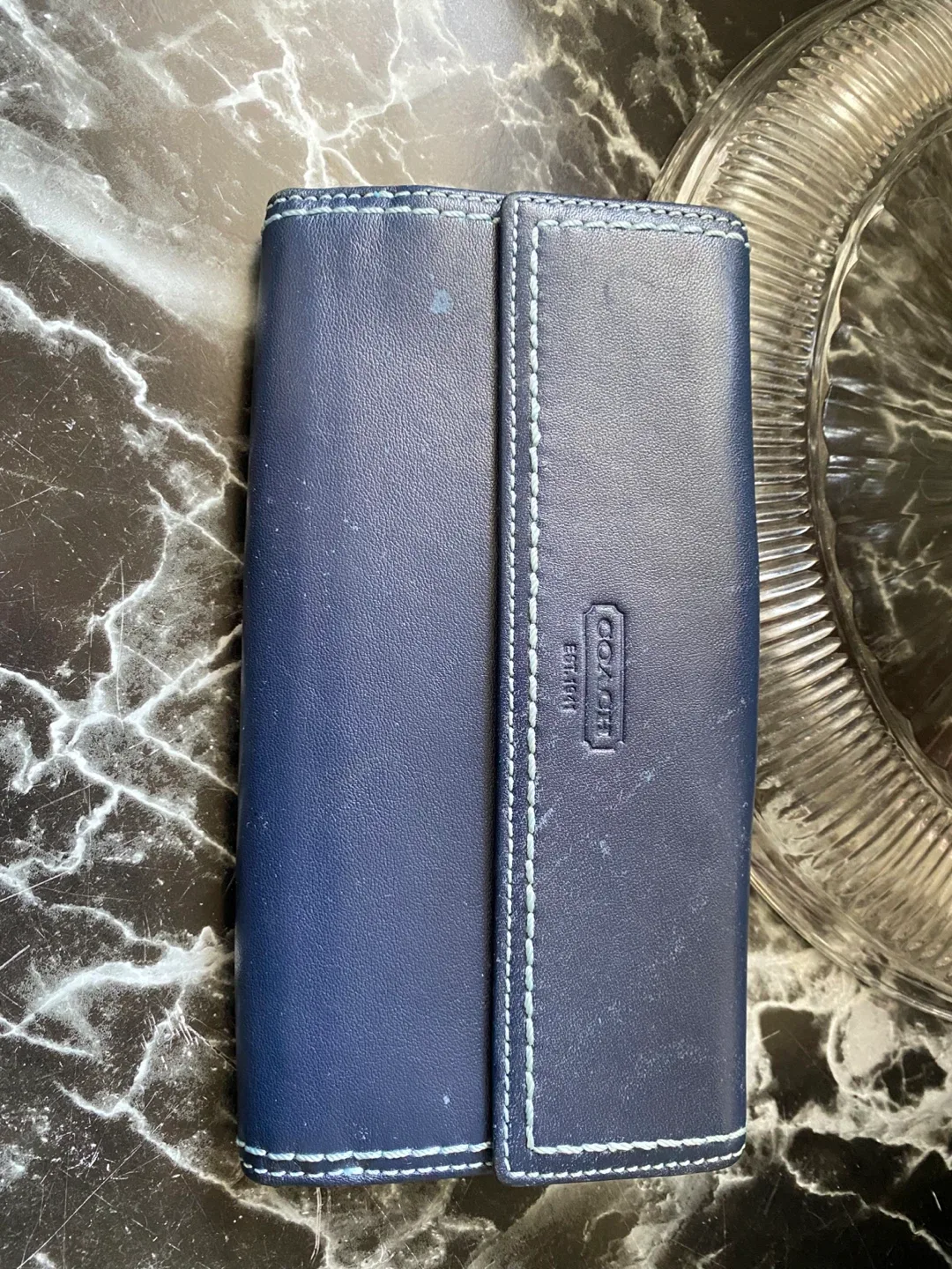Coach Blue Leather Wallet image indicator(3)
