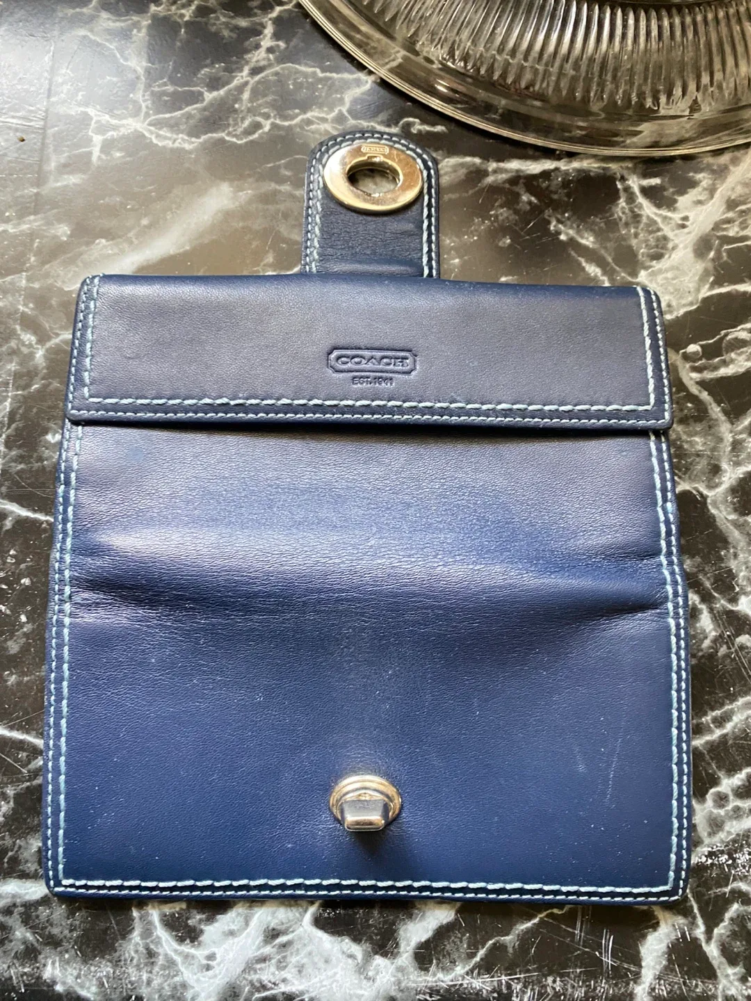 Coach Blue Leather Wallet image indicator(2)