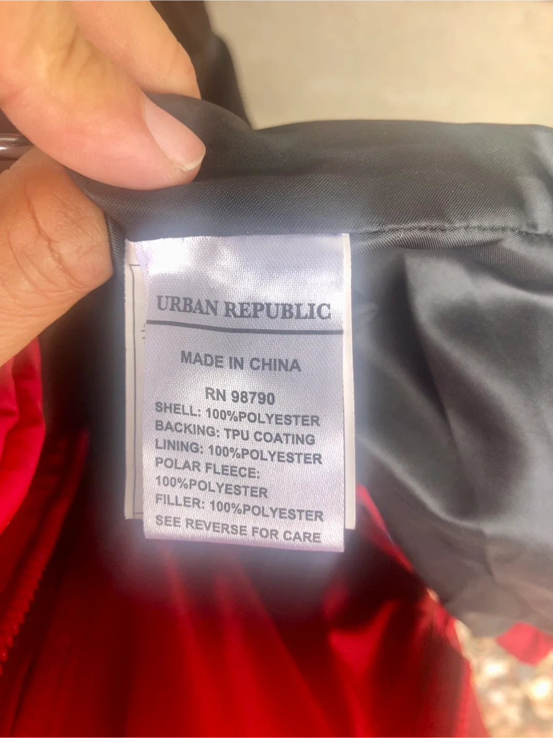 Urban Republic Red Quilted Puffer Coat - Size S image indicator(4)