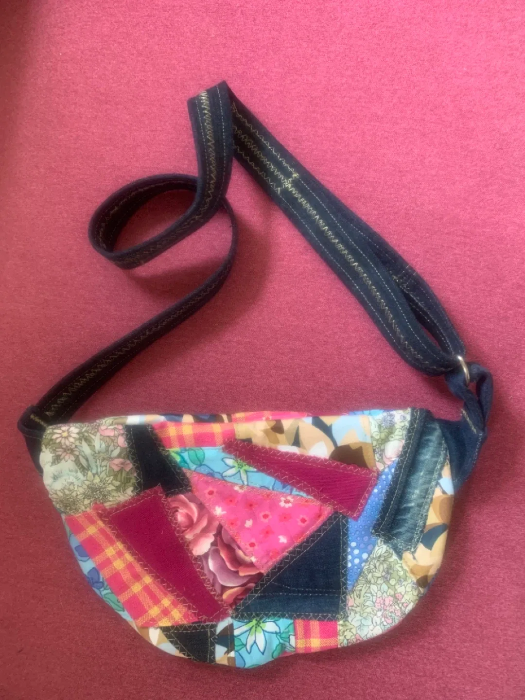 Dancing Angel Handcrafted Patchwork Crossbody Bag image indicator(3)