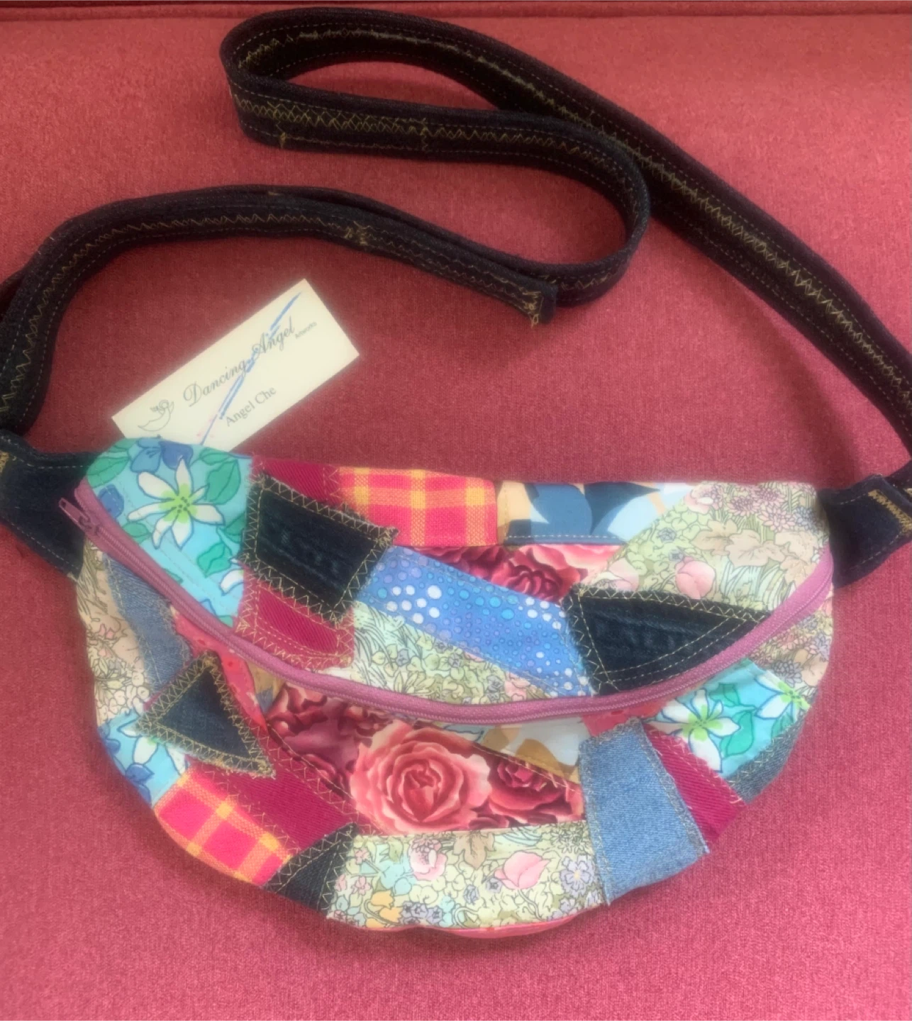 Dancing Angel Handcrafted Patchwork Crossbody Bag