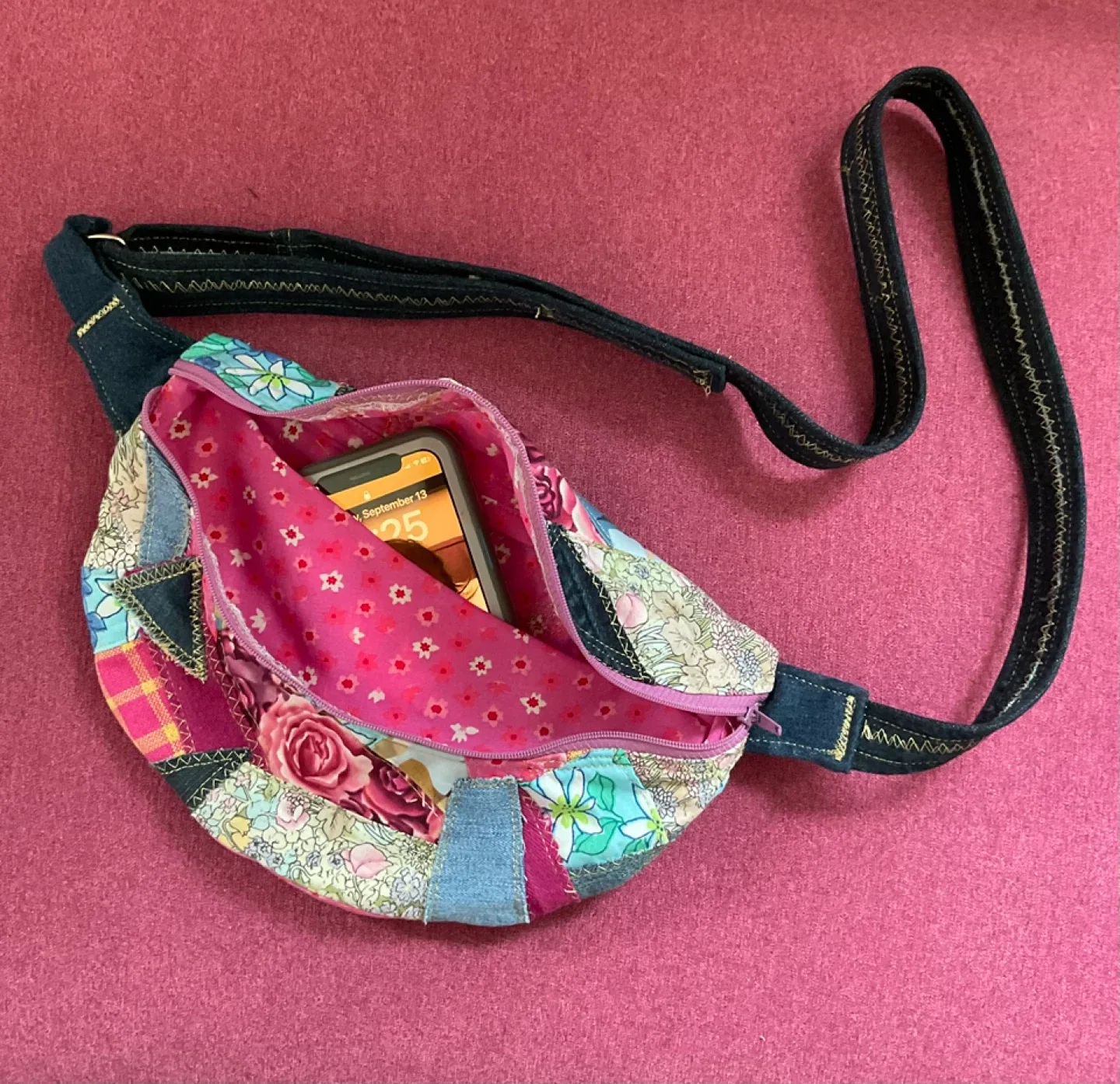 Dancing Angel Handcrafted Patchwork Crossbody Bag image indicator(2)