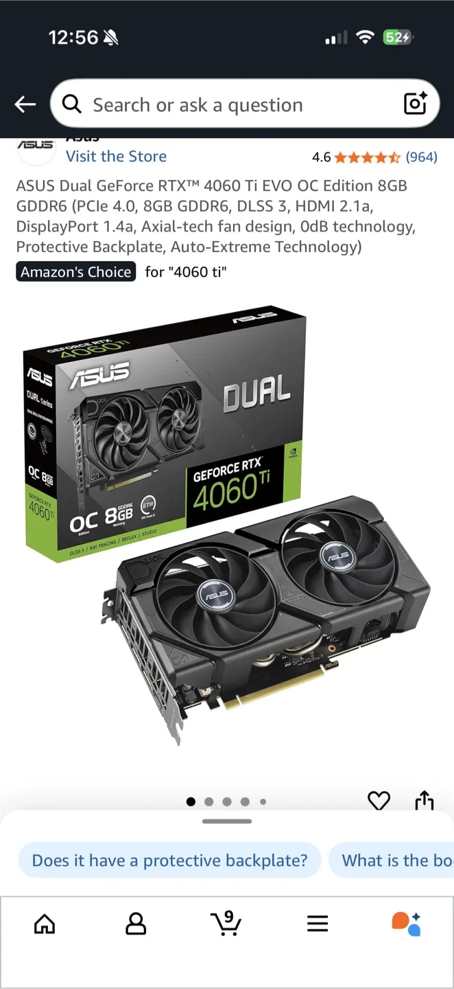 ASUS Dual GeForce RTX 4060 Ti EVO OC Edition 8GB GDDR6