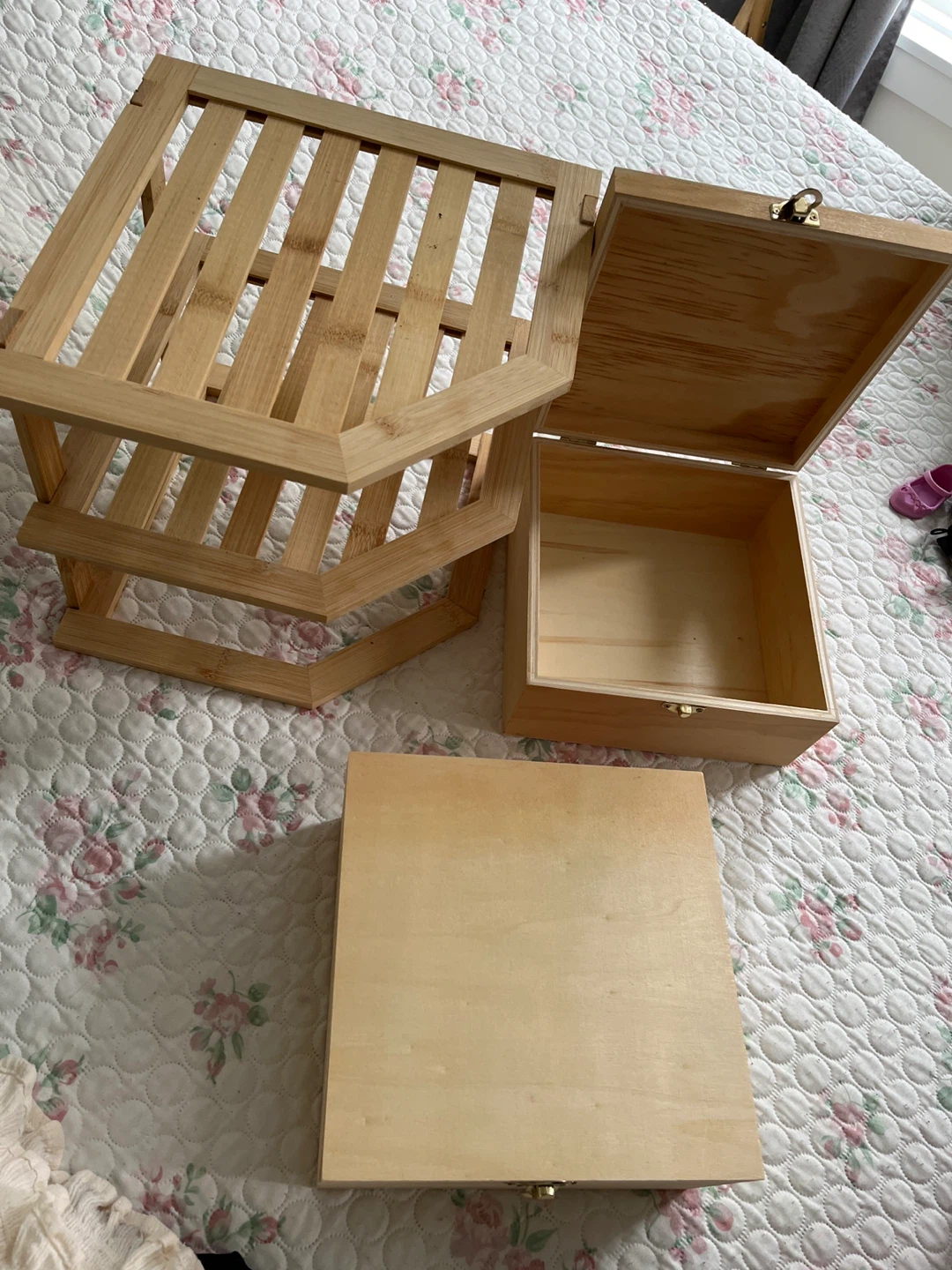 Wooden Rack  and Box Set