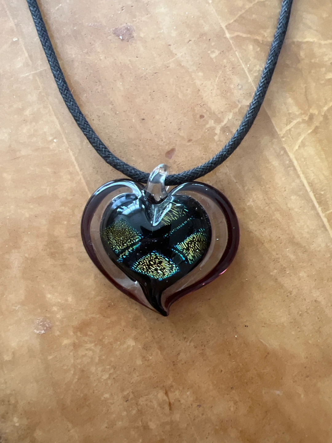 Heart-Shaped Murano Glass Pendant Necklace - photo 2