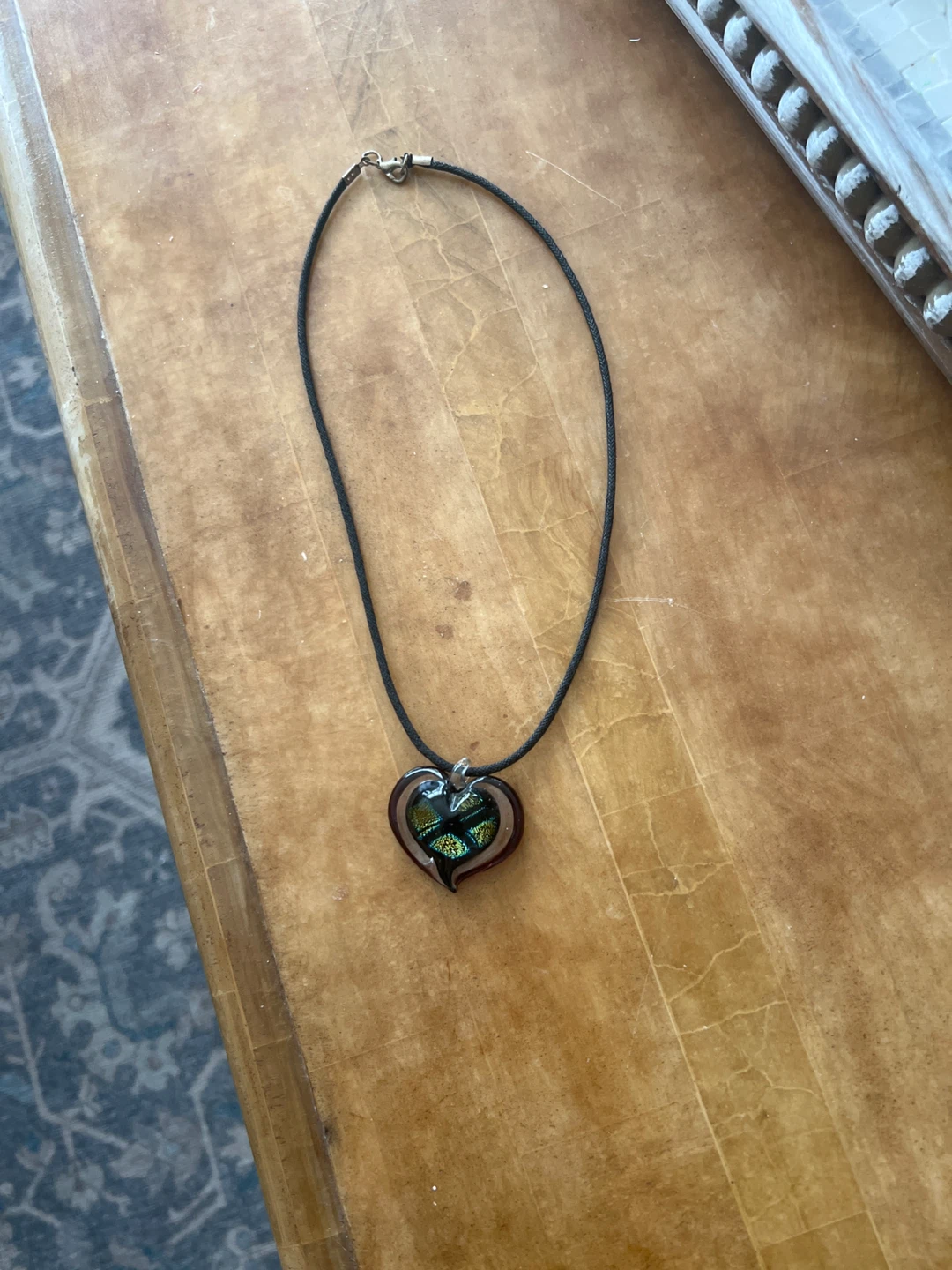 Heart-Shaped Murano Glass Pendant Necklace