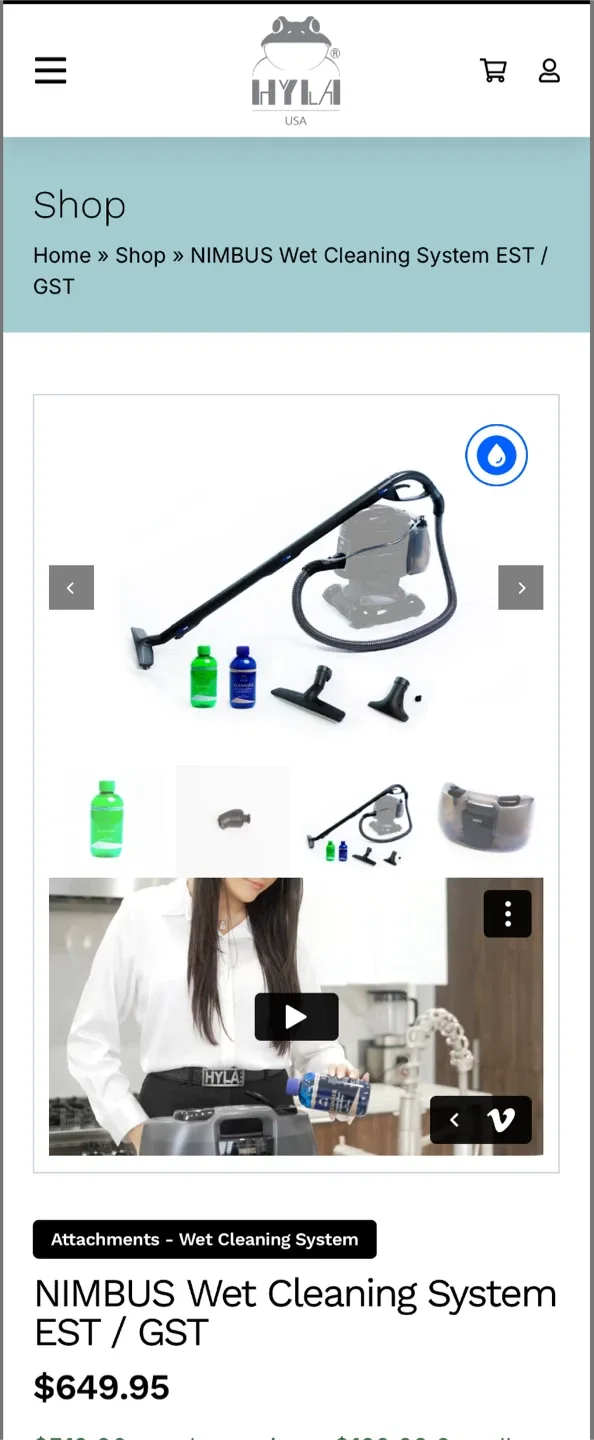 Hyla Nimbus Vacuum Wet Cleaning System New! image indicator(6)