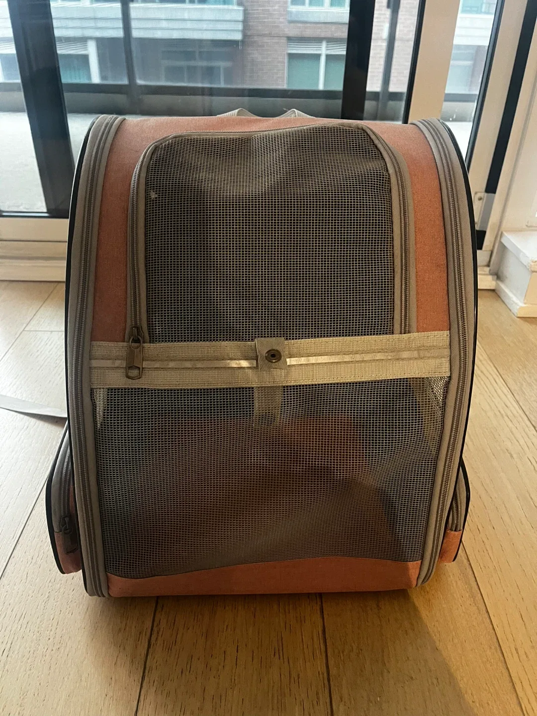 Pet Carrier Backpack - pink/Grey thumbnail