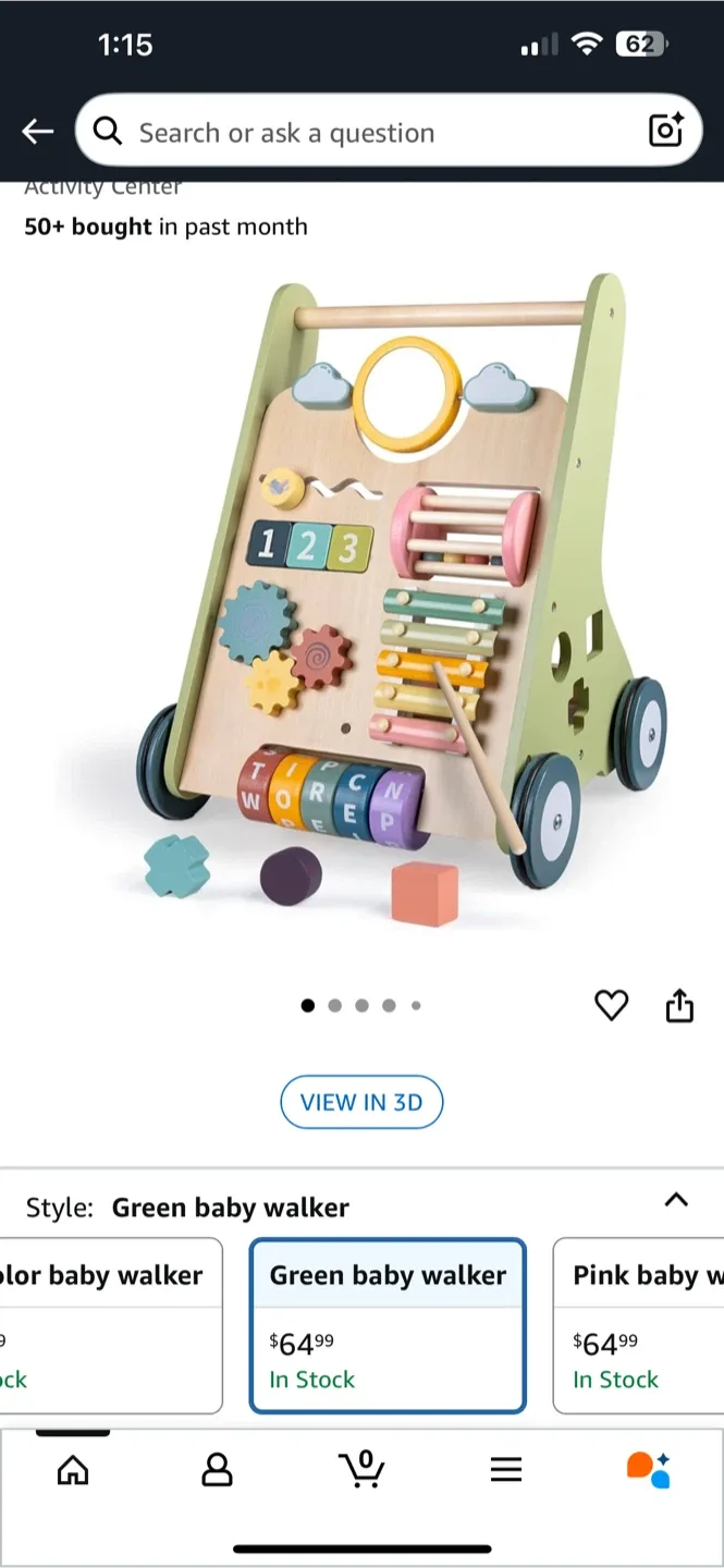 LOL-FUN Wooden Baby Walker - New in Box! image indicator(2)