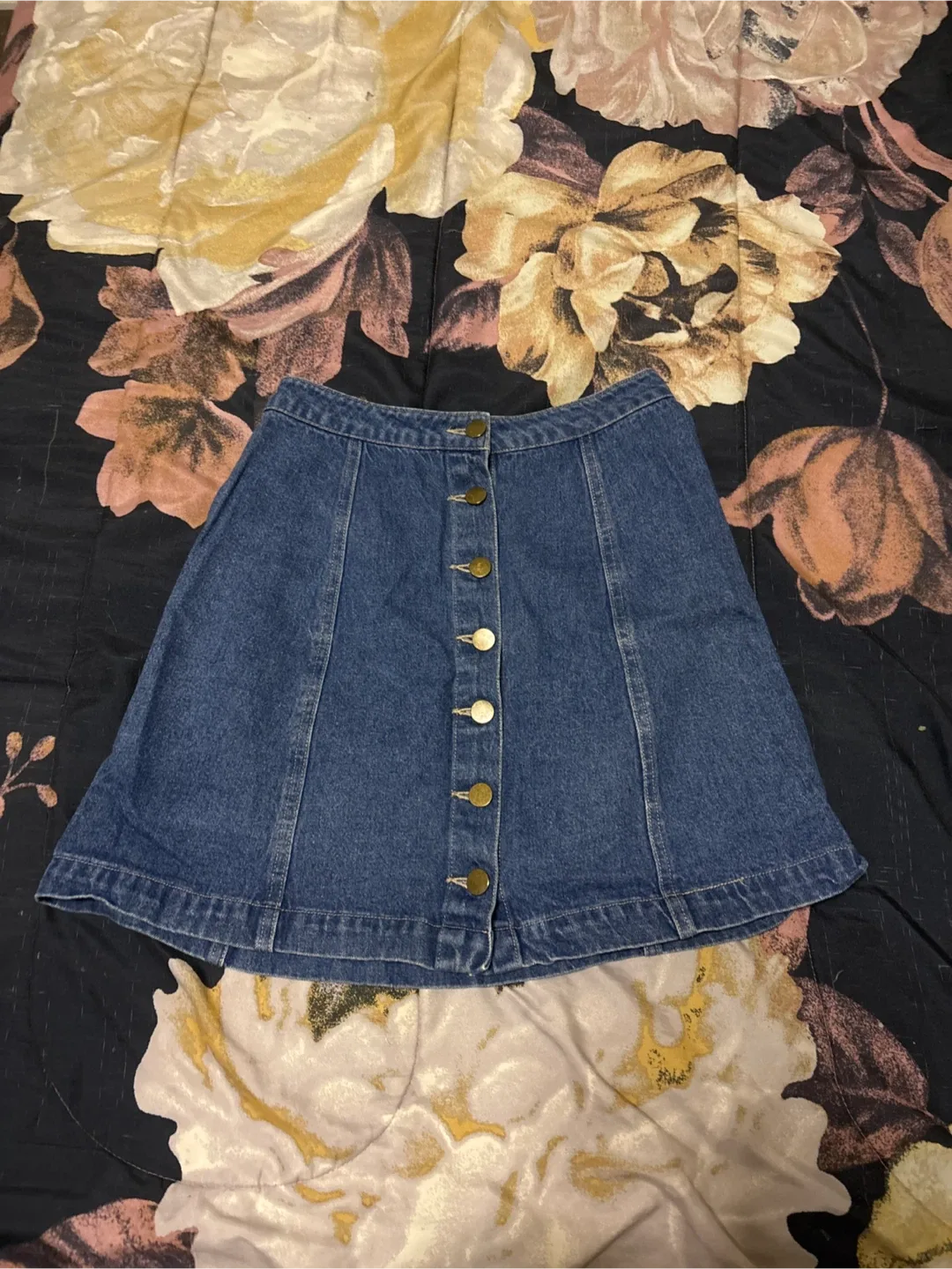 Charlotte Russe Denim Button-Front Mini Skirt thumbnail