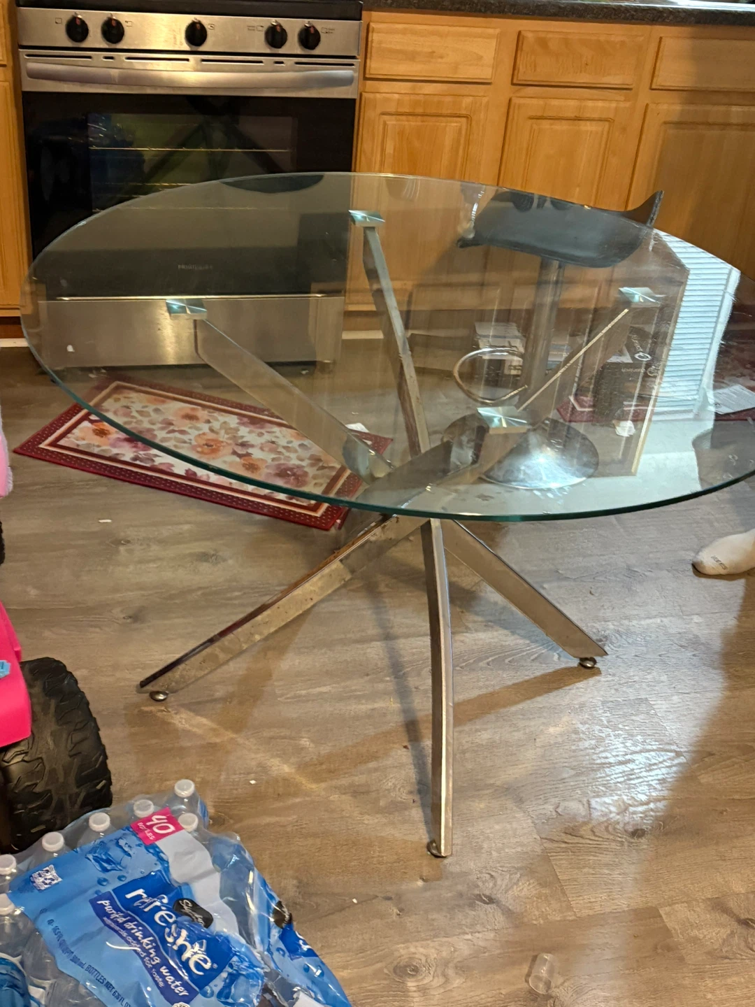 Glass Top Round Dining Table - photo 2
