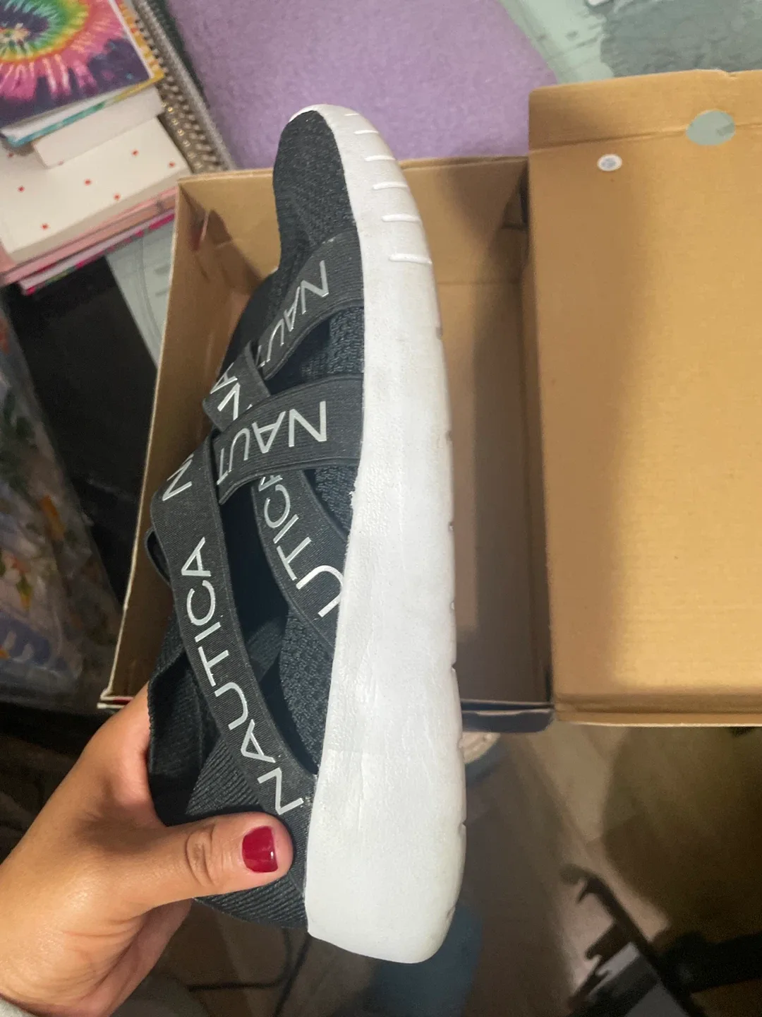 Nautica Black Women's Sneakers with Box image indicator(3)