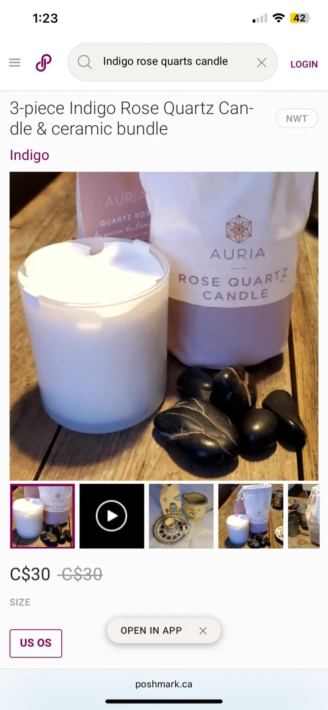 Rose Quartz Crystal Embedded & Christmas Tree Candle - Set of 2 image indicator(6)