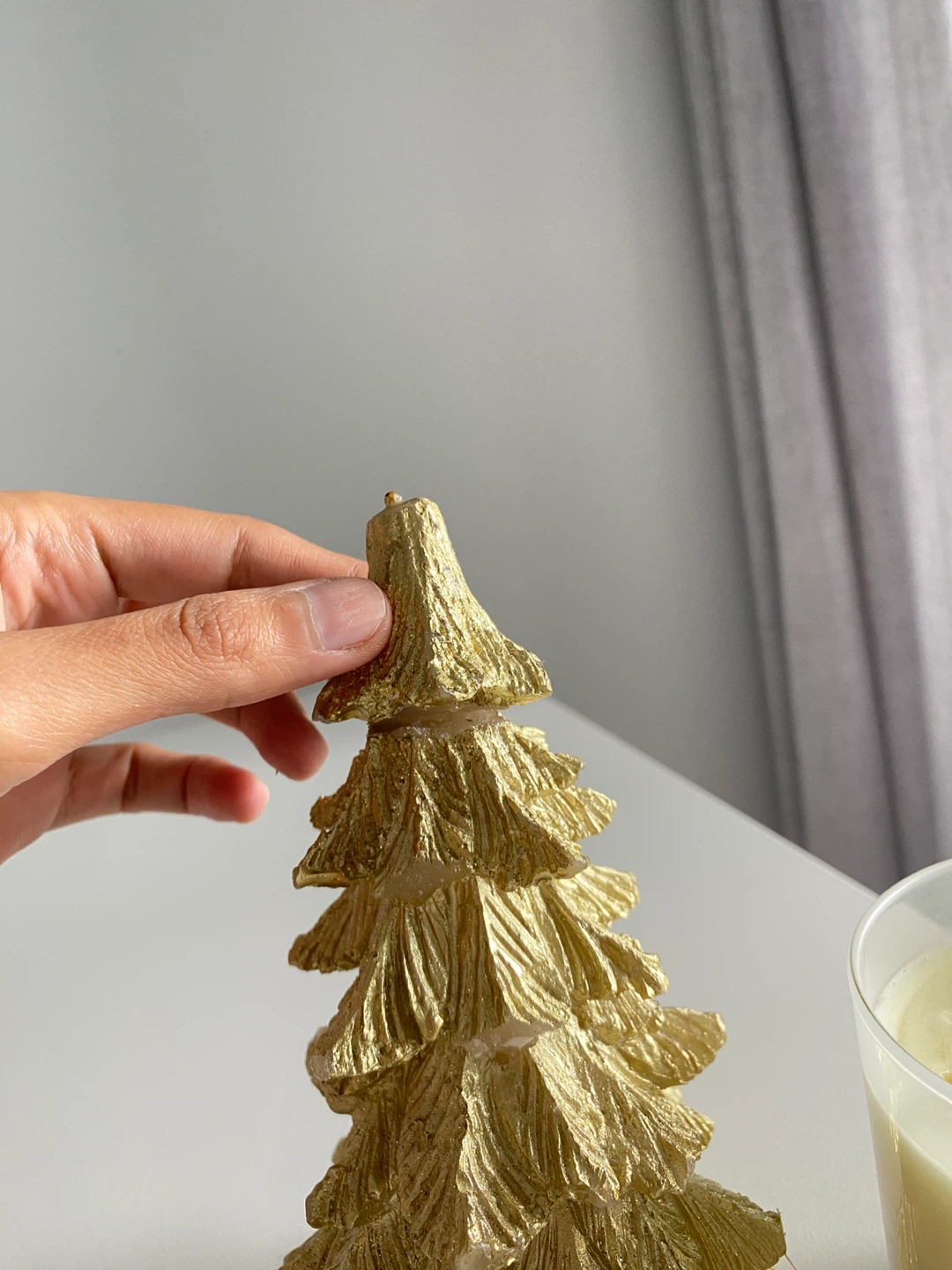 Rose Quartz Crystal Embedded & Christmas Tree Candle - Set of 2 - photo 4