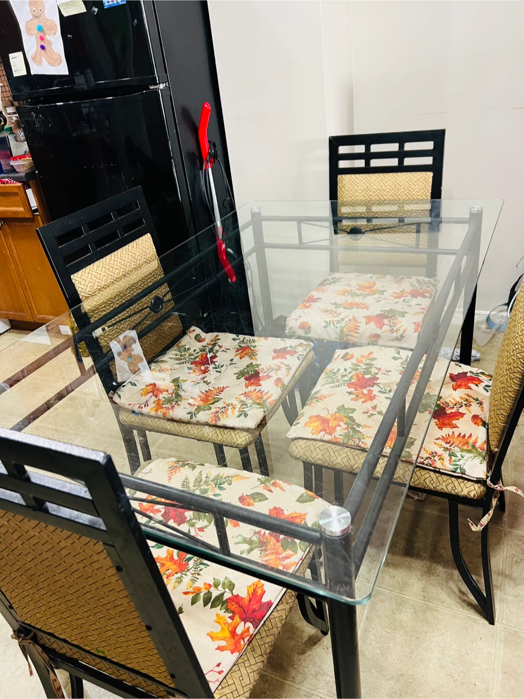 Glass Top Sturdy Dining Table with 4 Chairs - photo 3
