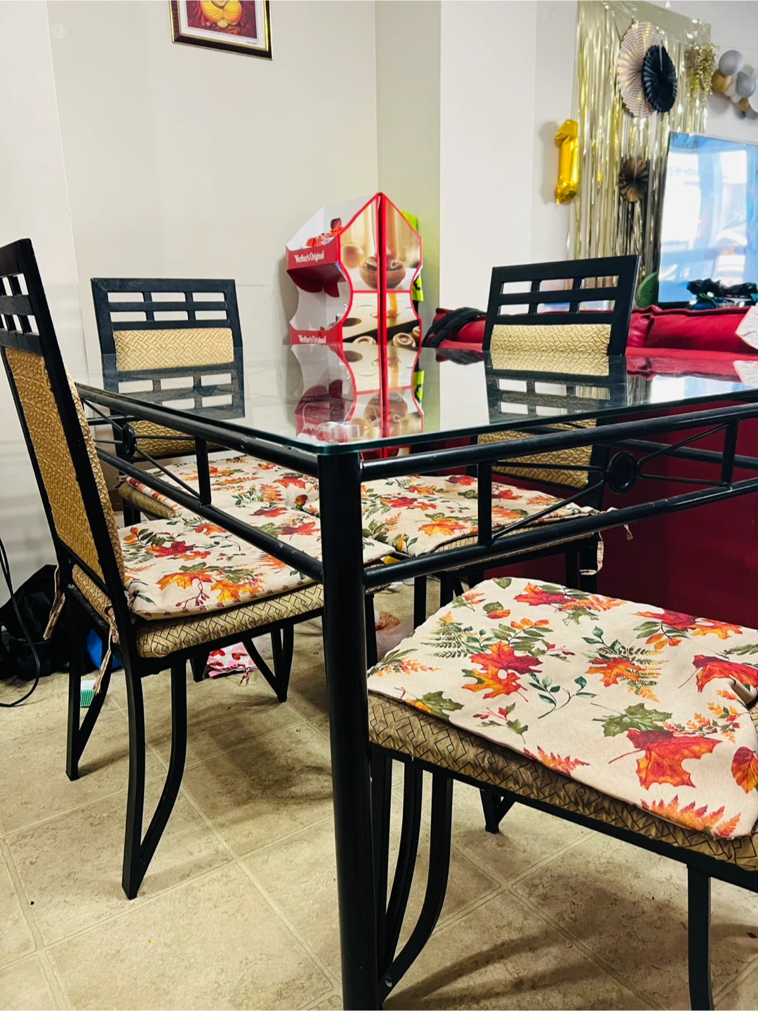Glass Top Sturdy Dining Table with 4 Chairs - photo 5
