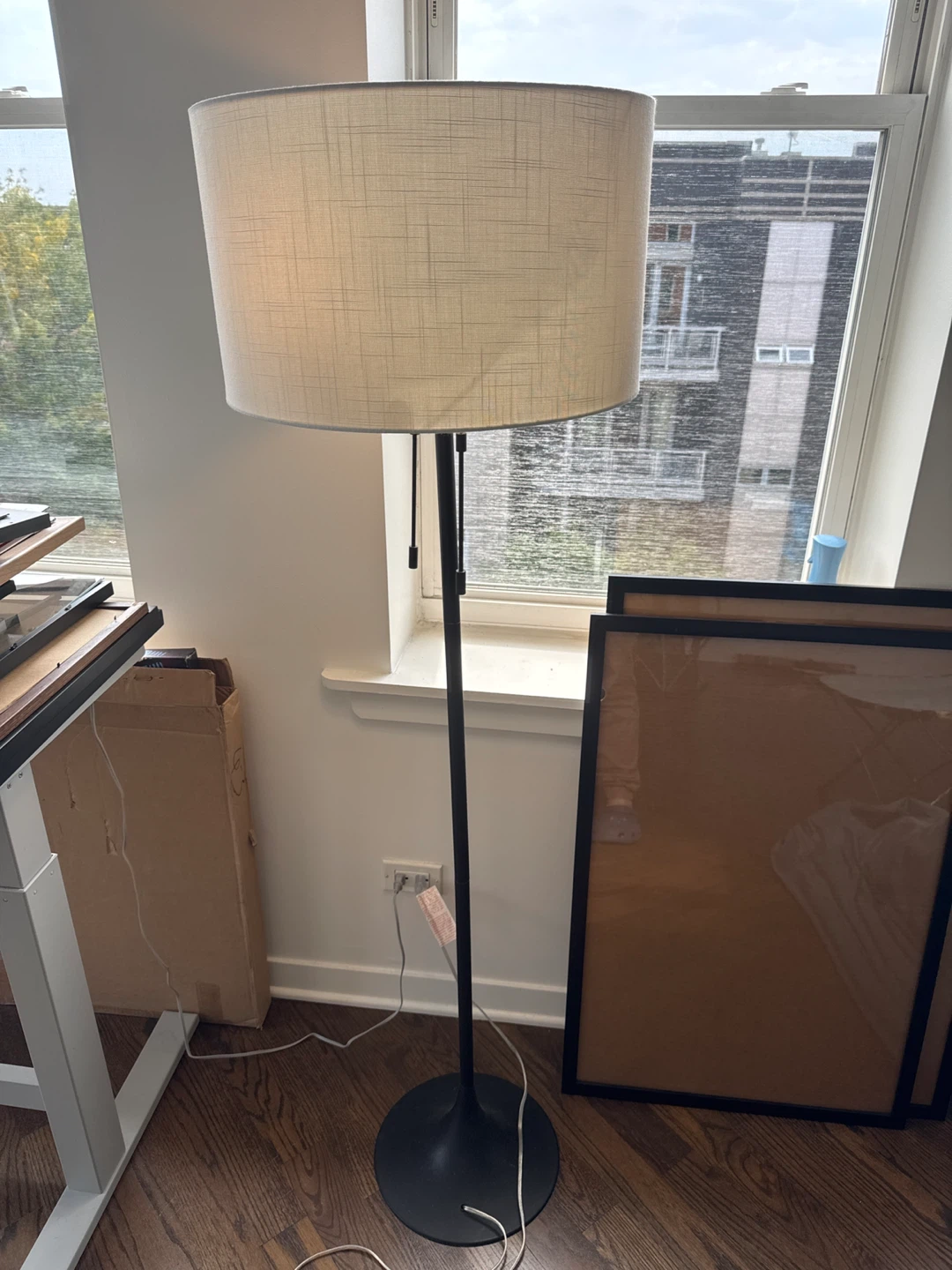 Floor Lamp - Black Base, Linen Shade - photo 2