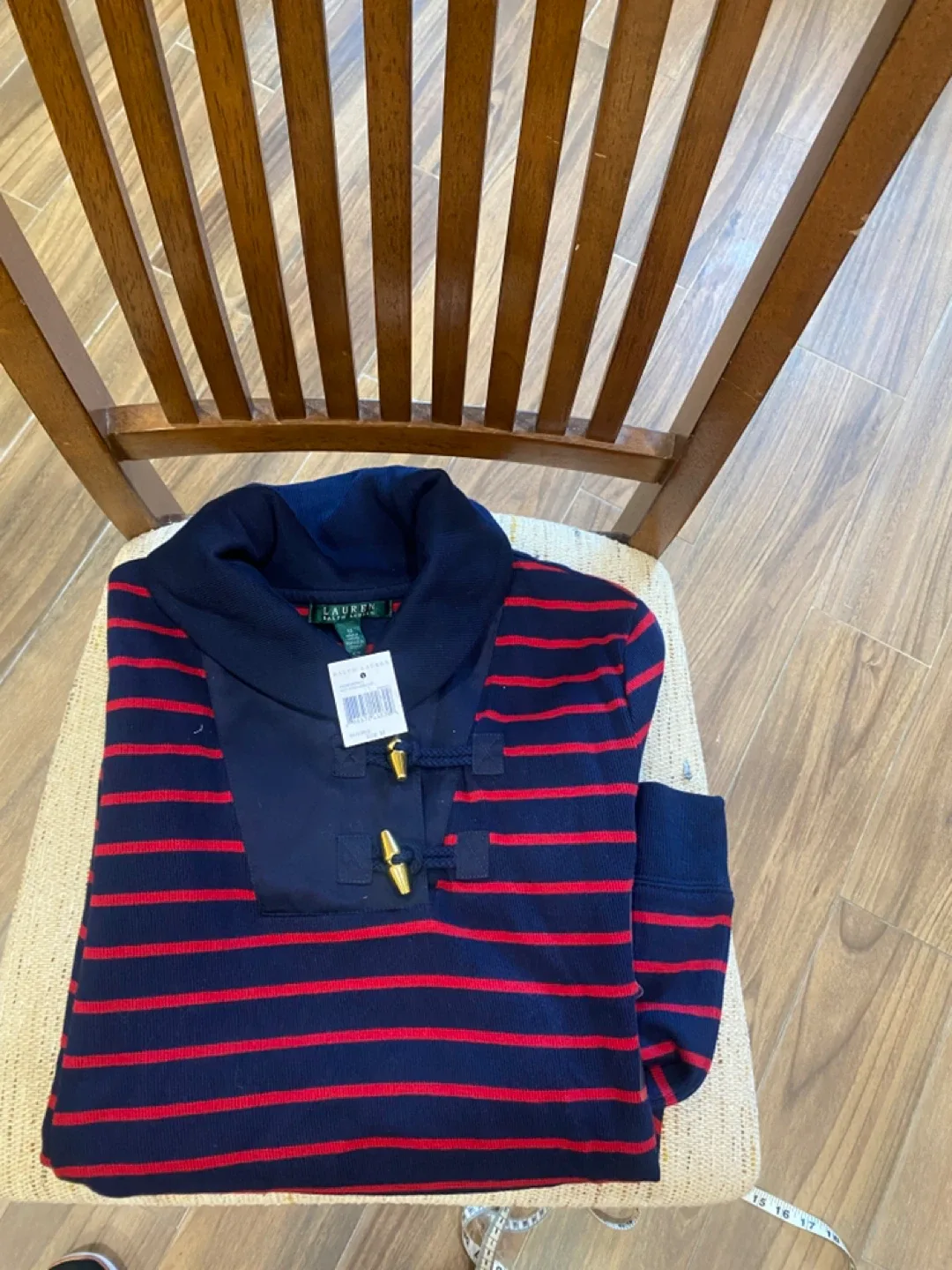 Lauren Ralph Lauren Red/Navy Striped Pullover thumbnail