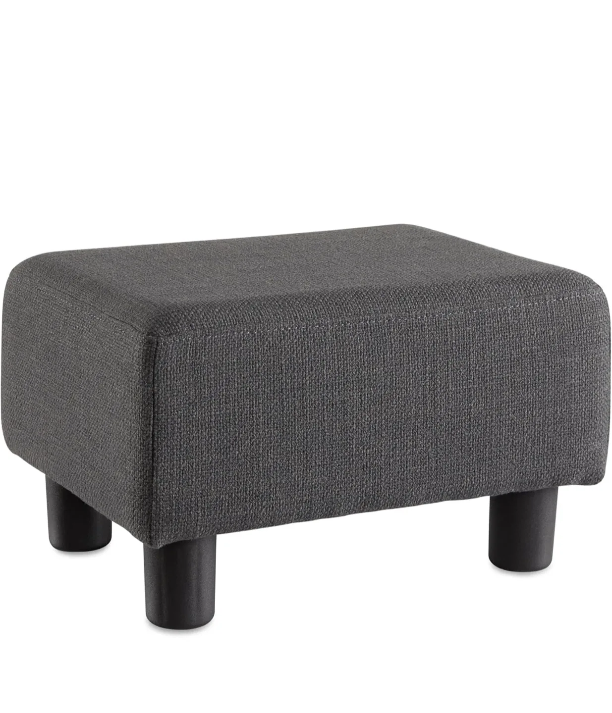 Dark Grey Linen Fabric Footstool (32D x 42W x 25H cm) thumbnail