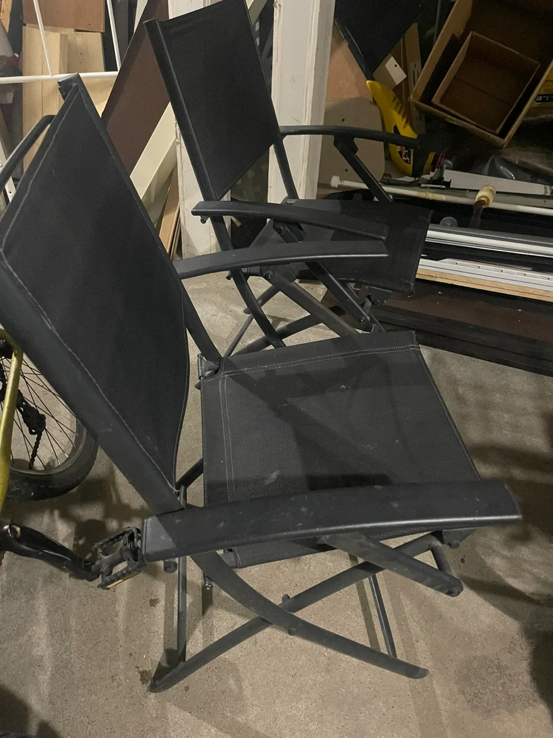 Set of 2 Black Folding Patio Chairs image indicator(2)