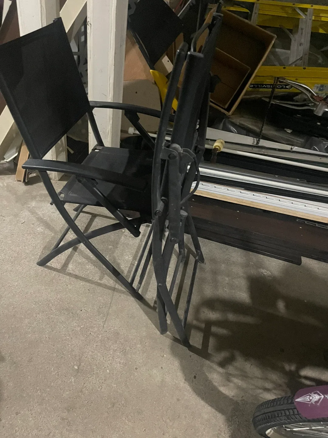 Set of 2 Black Folding Patio Chairs image indicator(3)