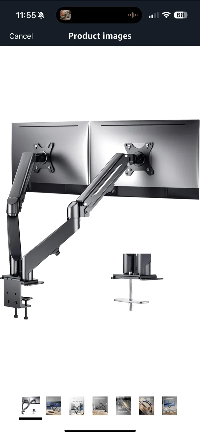 Dual Monitor Mount - Fits 13"-27" Screens thumbnail