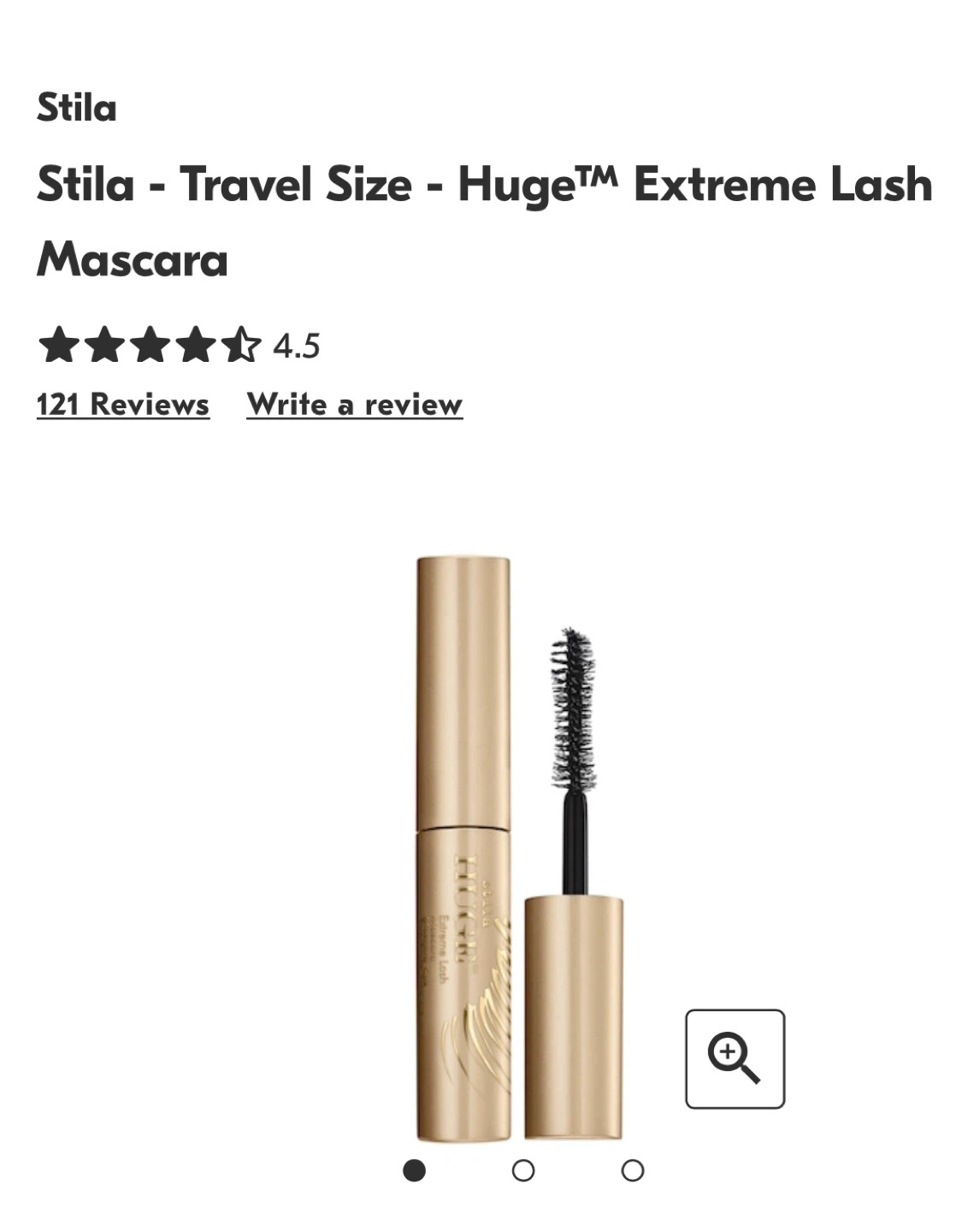 6ml- Stila Huge Extreme Lash Mascara Travel Size