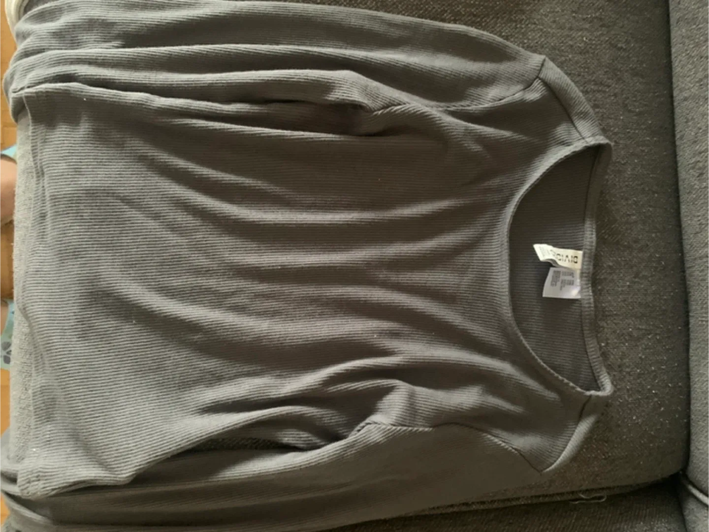 H&M Divided Grey Ribbed Long Sleeve Top - Size XXL thumbnail