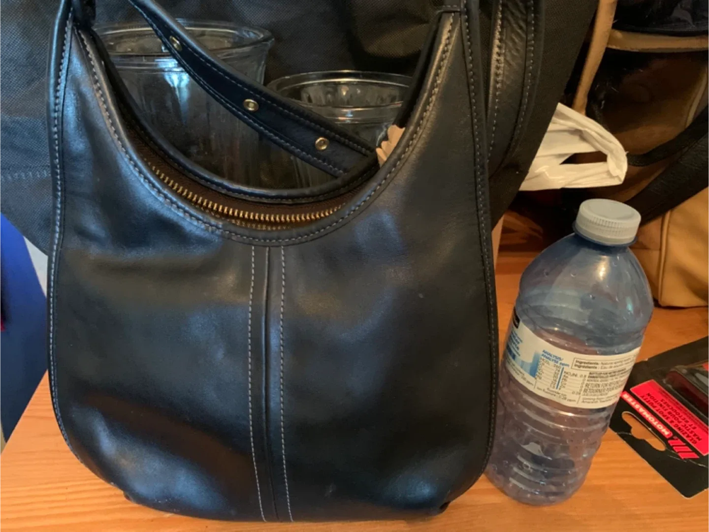Coach Black Leather Hobo Bag thumbnail