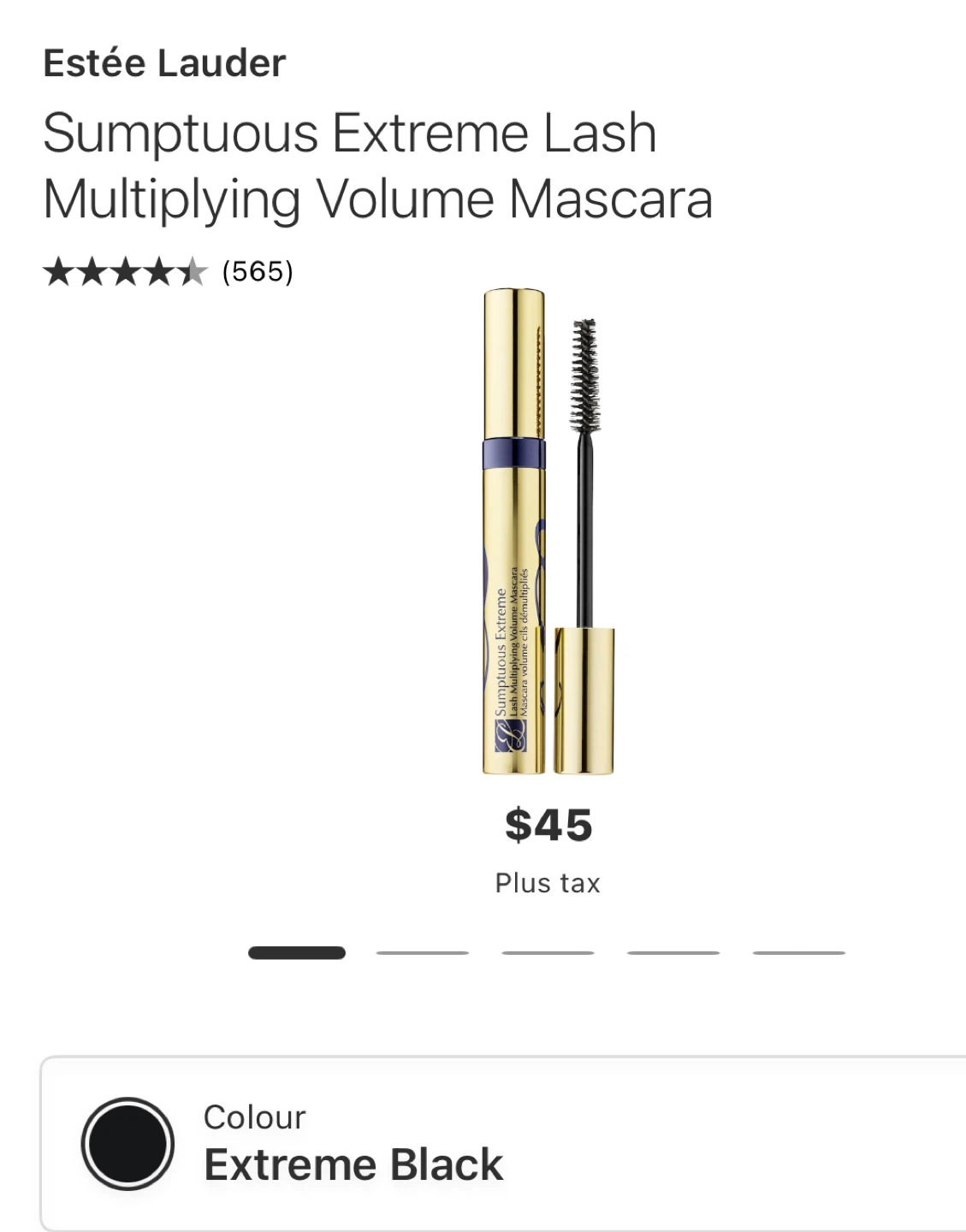 2.8 ml Estée Lauder Sumptuous Extreme Mascara - Extreme Black