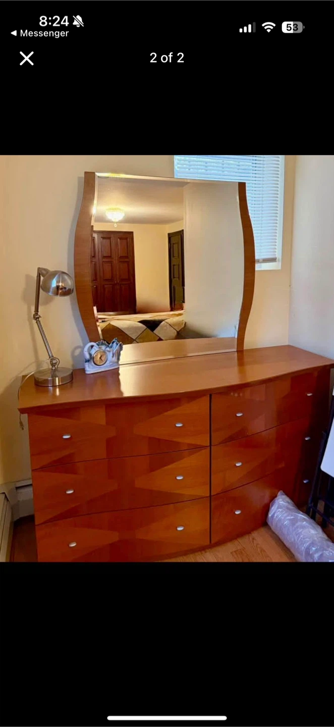 Wood Dresser with Mirror