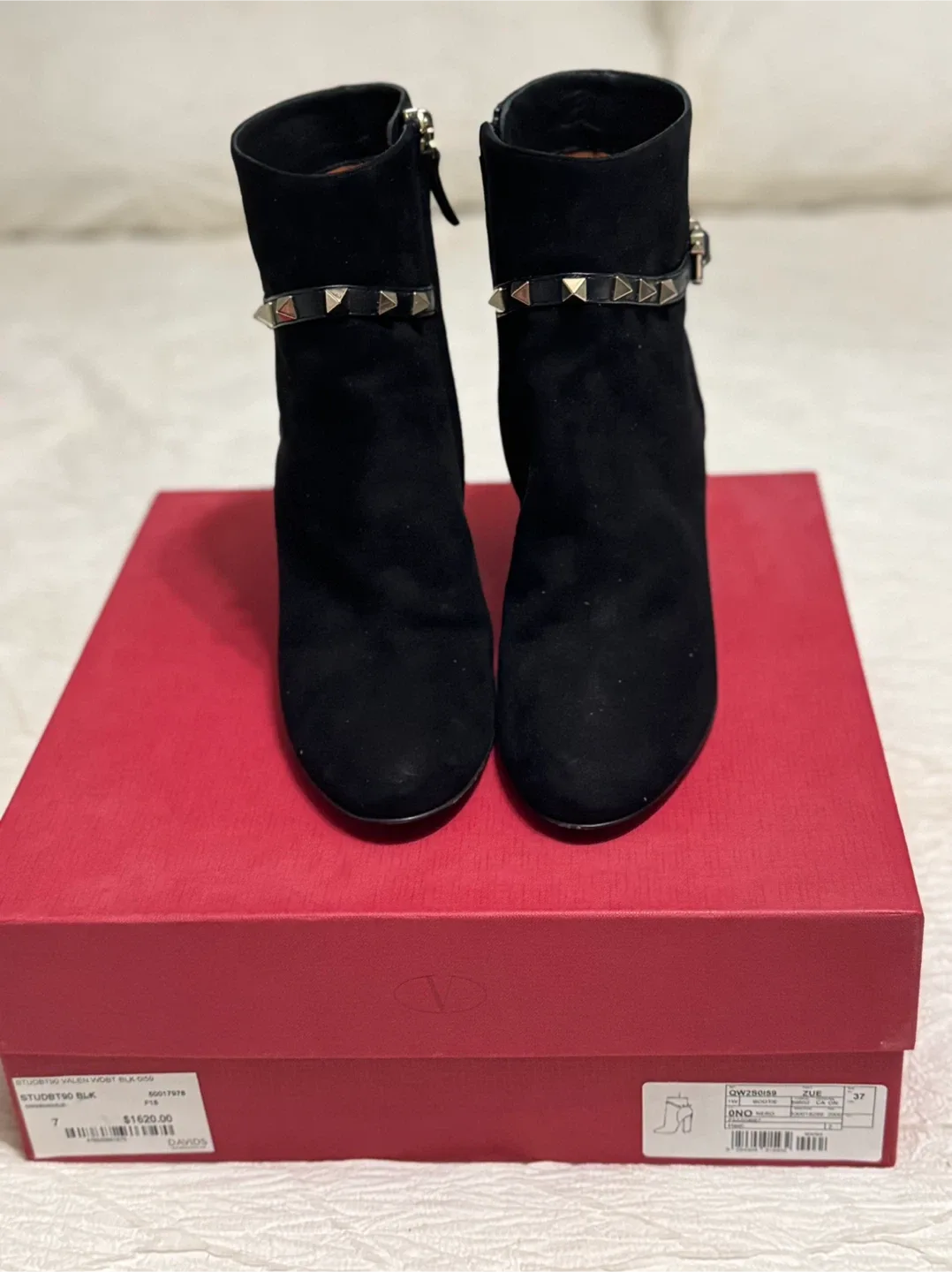 Valentino Stud Sign Ankle Boot Black Size 7 thumbnail