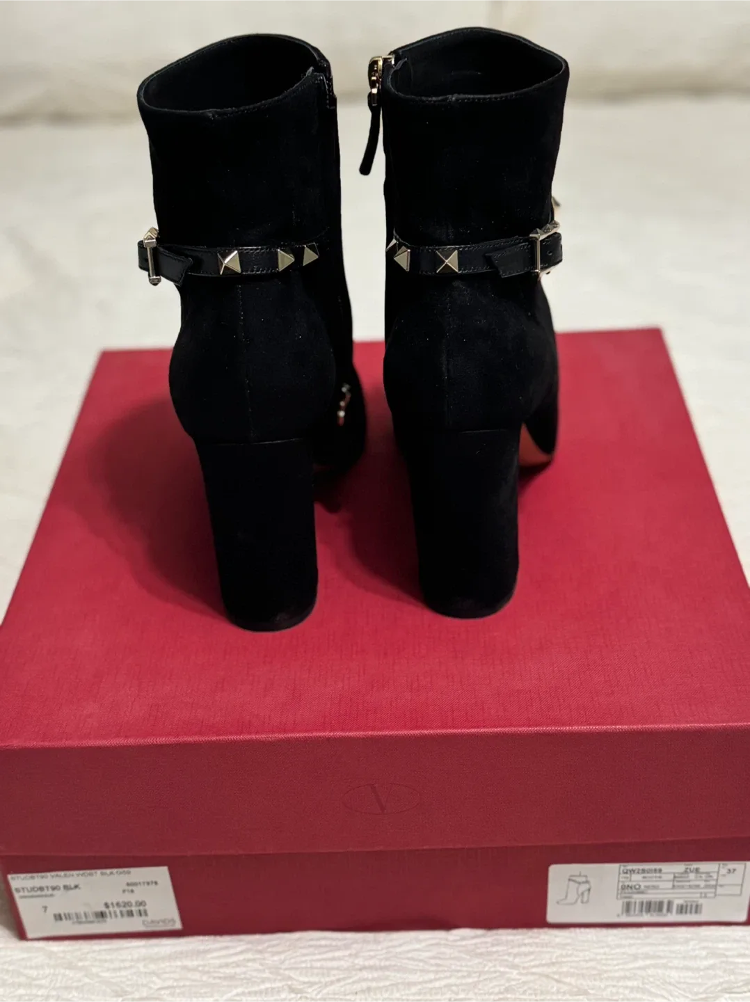Valentino Stud Sign Ankle Boot Black Size 7 image indicator(3)