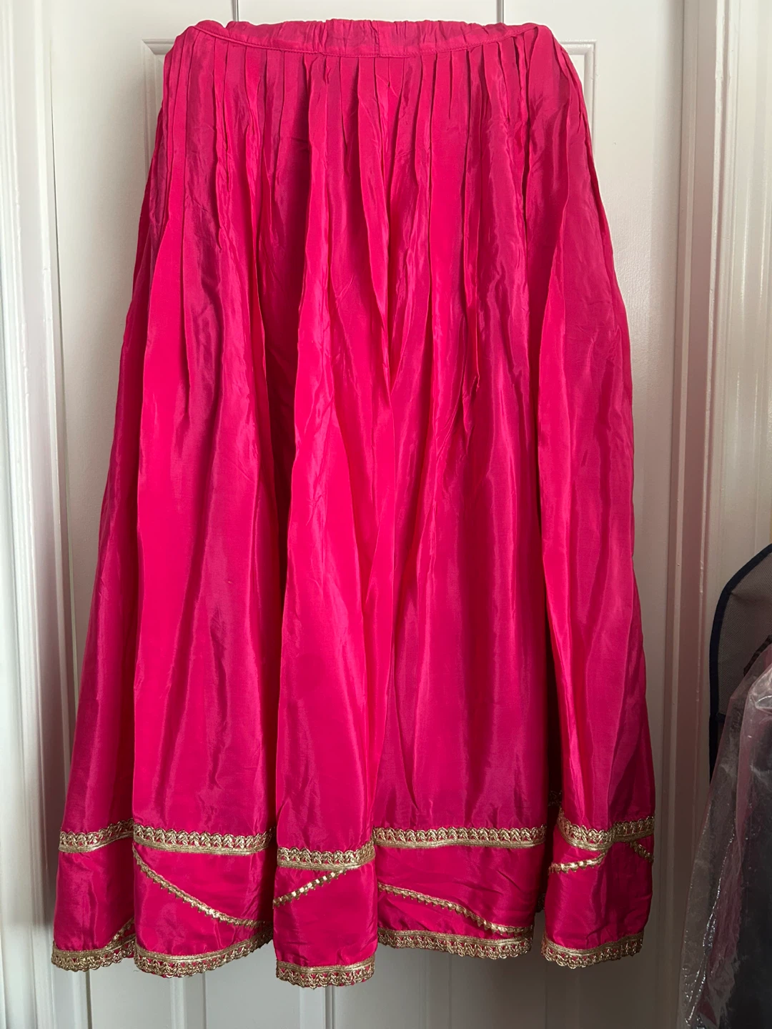 Pink Skirt with Gold Trim