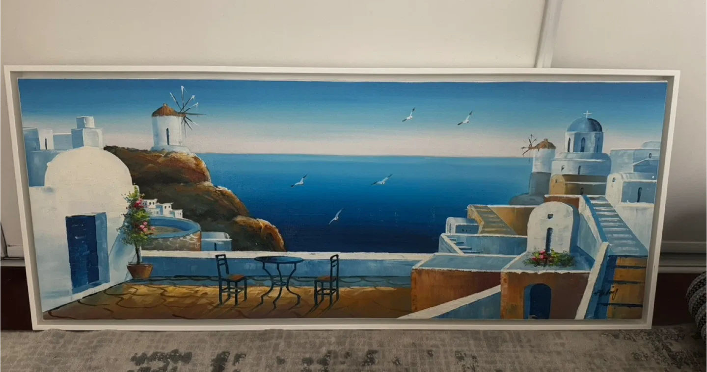 Framed Painting of Santorini thumbnail