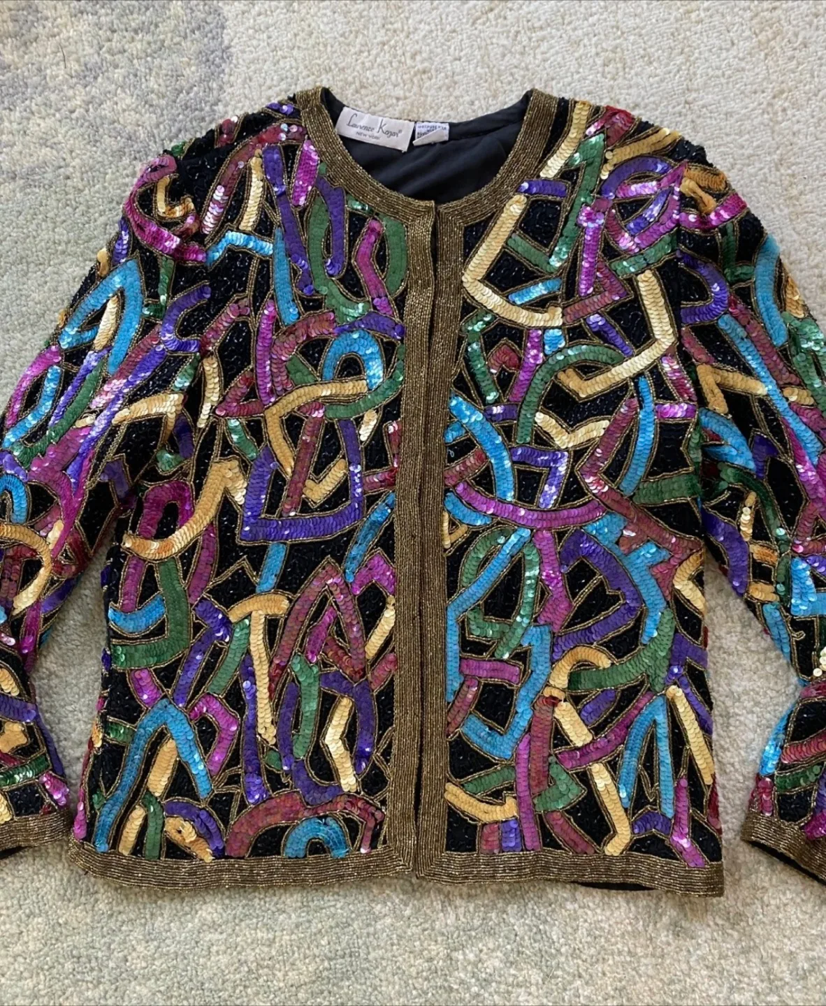 VINTAGE LAURENCE KAZAR Silk Blazer Cardigan Size Medium thumbnail