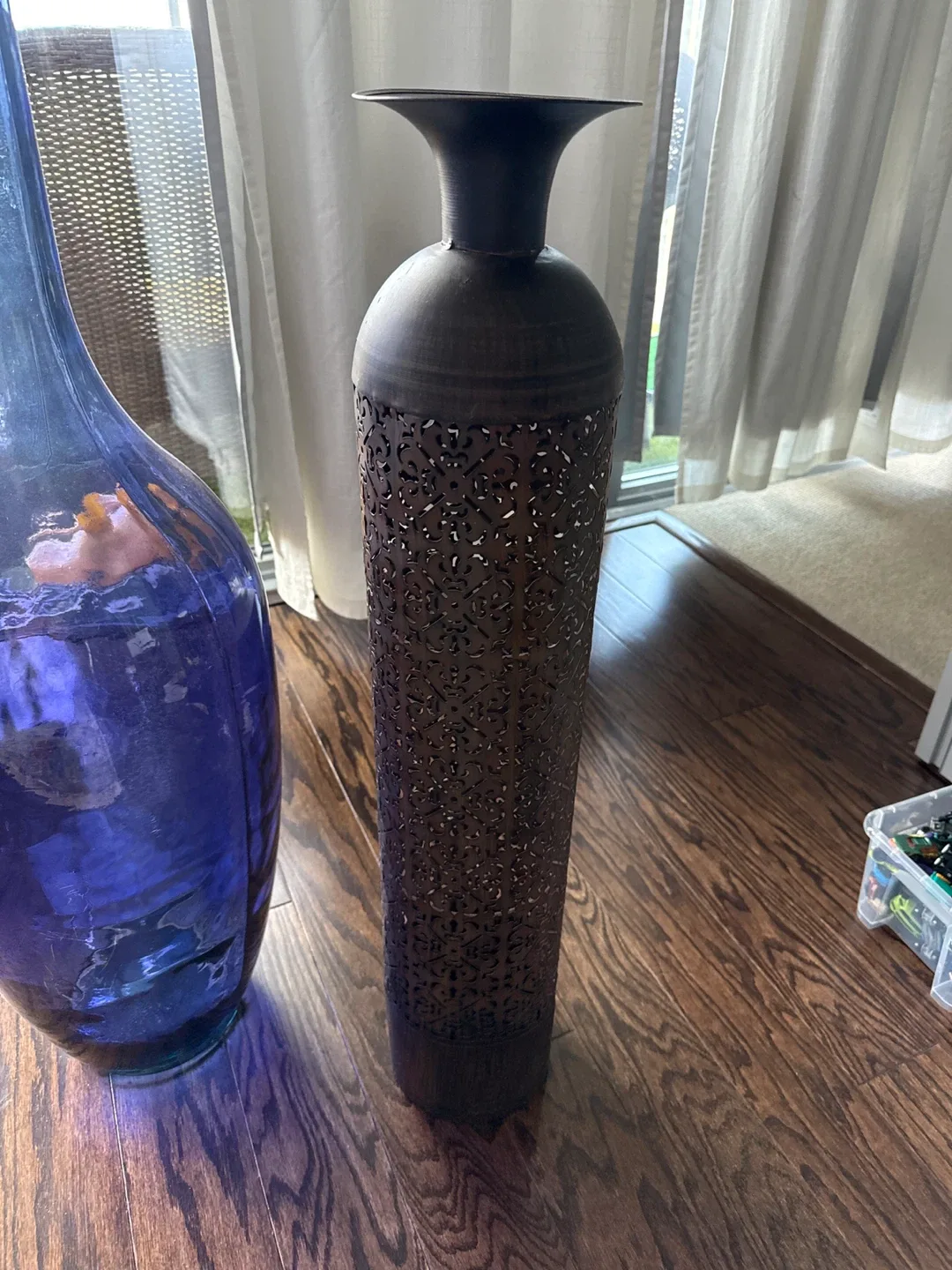 Tall Decorative Metal Vase - 36 Inches