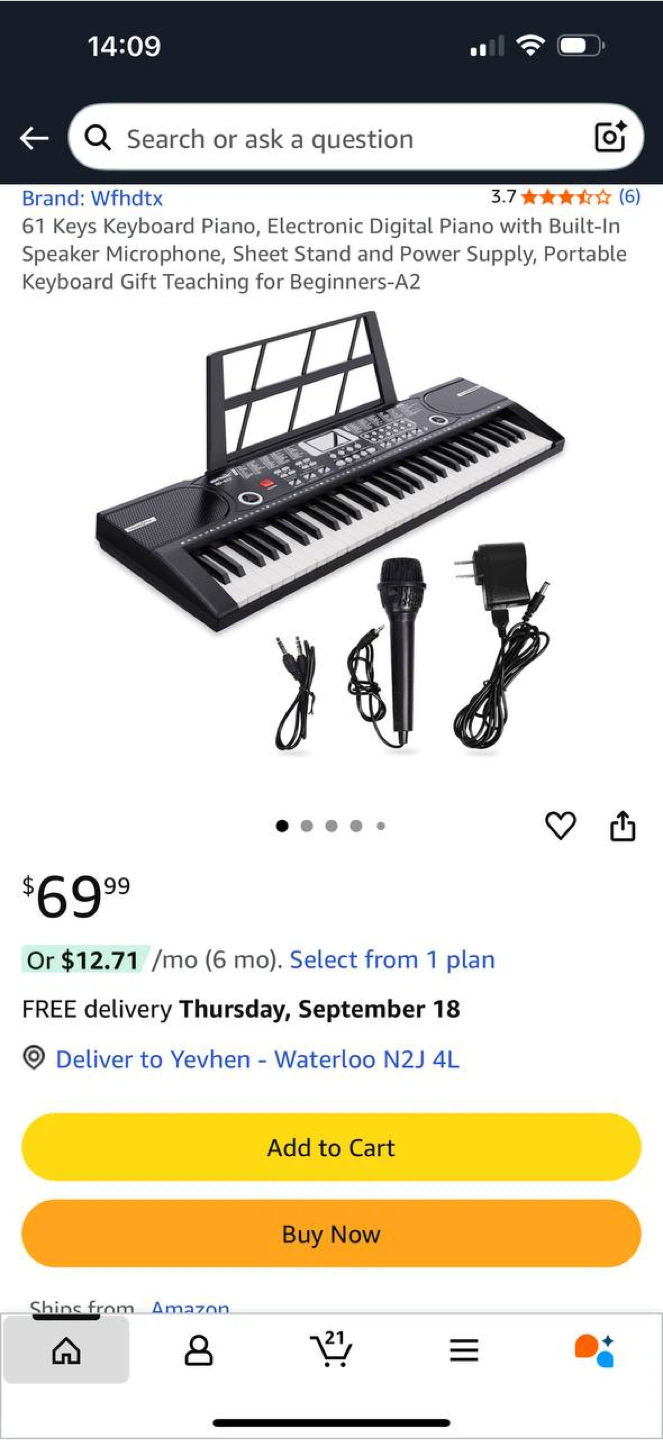 61 Keys Keyboard Piano – Used - photo 3