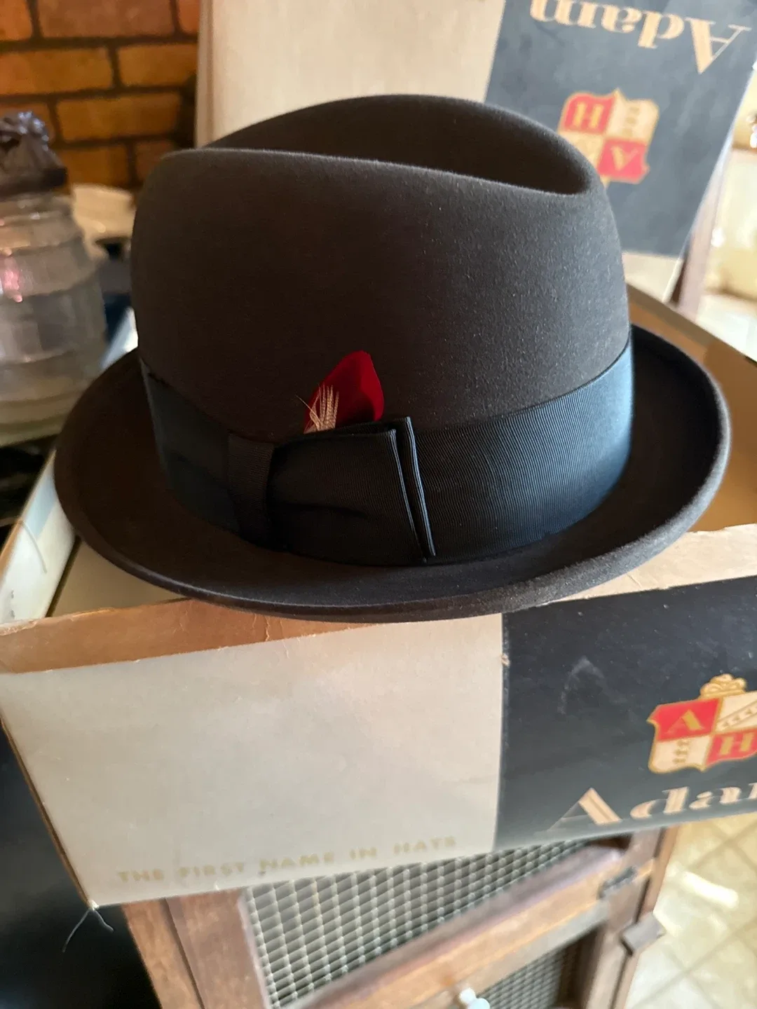 Adam Hats Fedora with Feather thumbnail