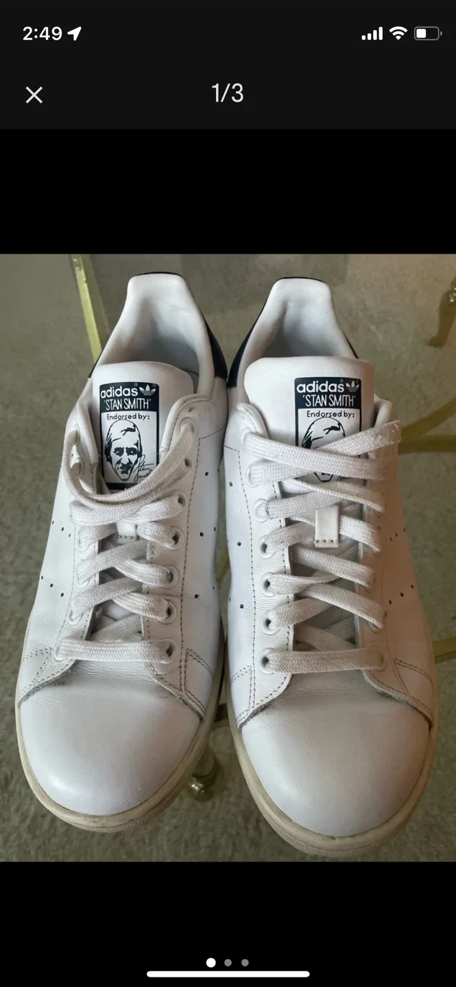 Adidas Stan Smith White Sneakers - Size 8 thumbnail