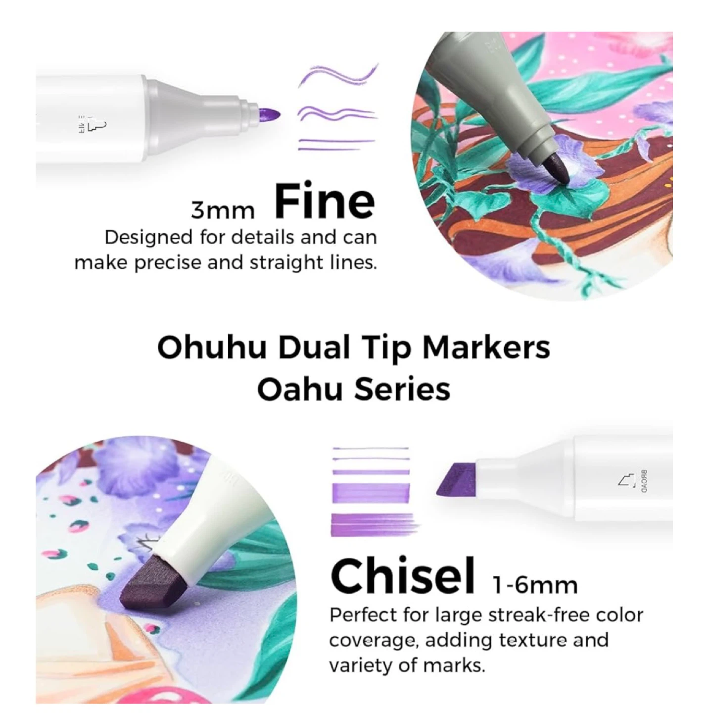 Ohuhu Oahu 160 Dual Tip Alcohol Markers - Art Markers - photo 3